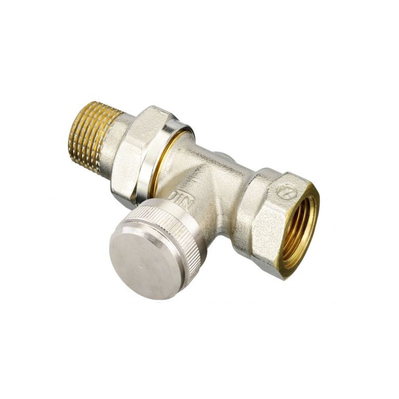 Danfoss Rücklaufverschraubung RLV 15 Durchgangsform absperrbar vernickelt 1/2 Zoll 003L0144