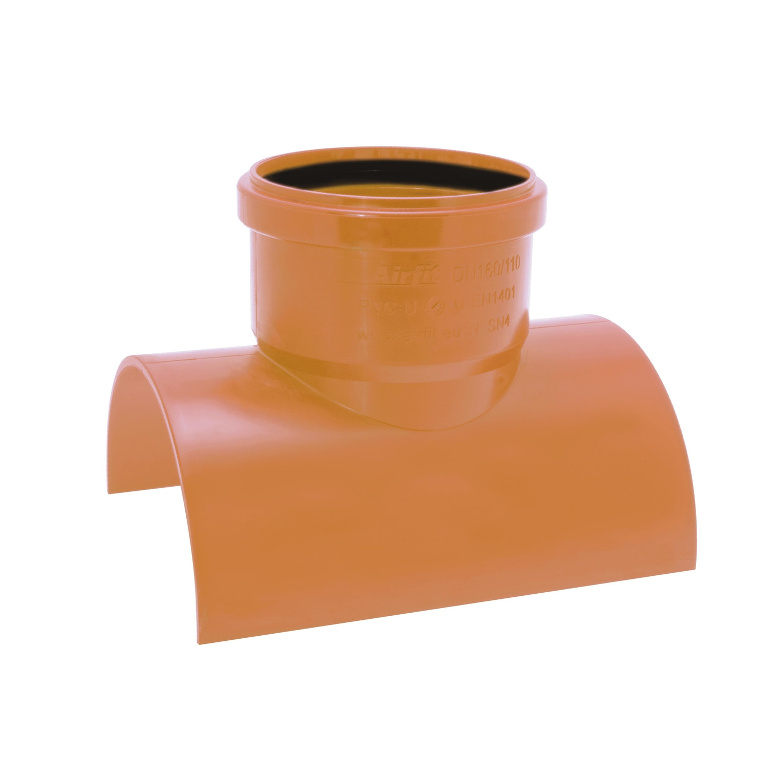 Airfit Klebeabzweig Abwasserrohr 90 Grad DN160 110 PVC-U schalloptimiert 165110KA