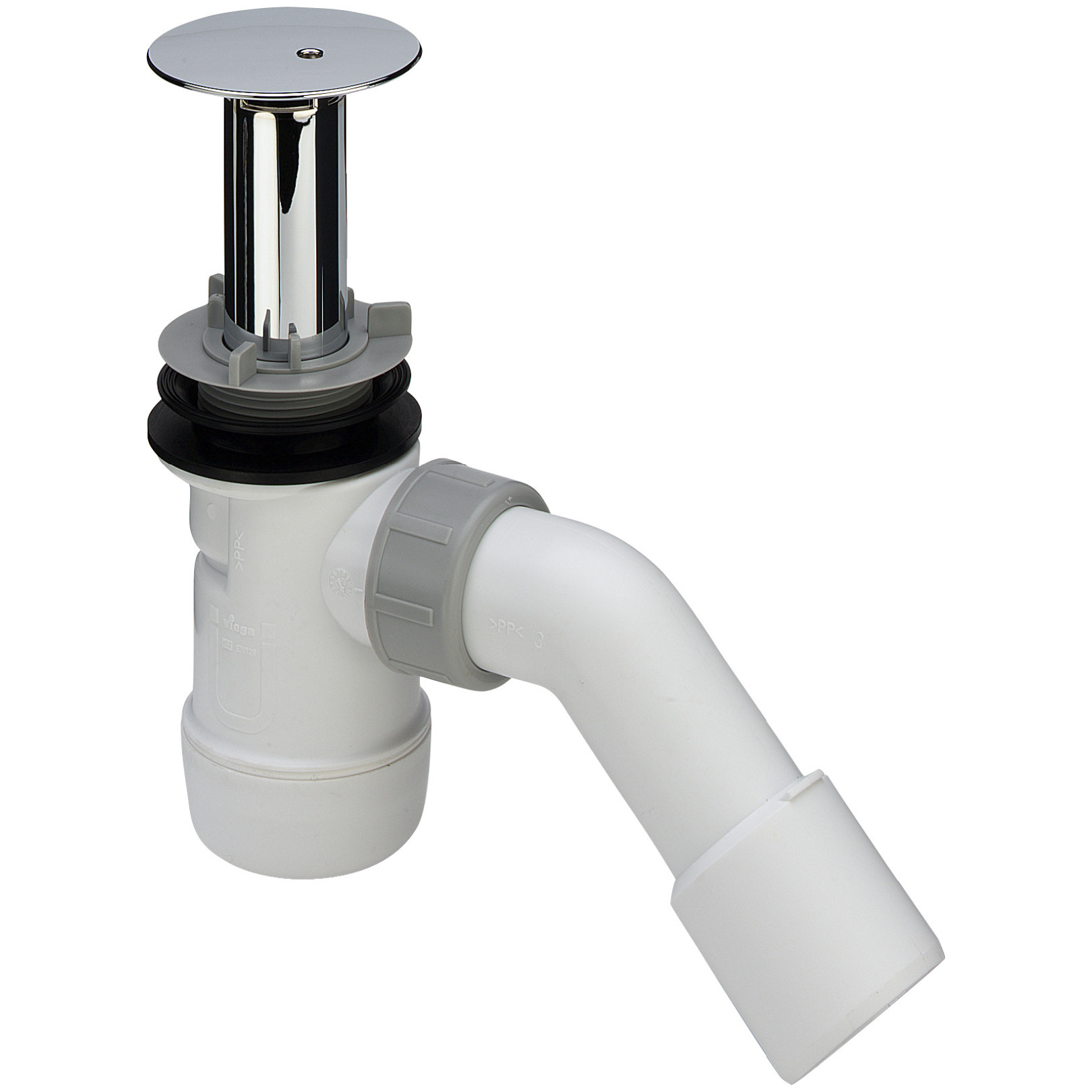 Viega Ablaufgarnitur Duoplex 6934 45 Grad verchromt 52 mm Ablaufloch herausnehmbarer Geruchverschluss 327460