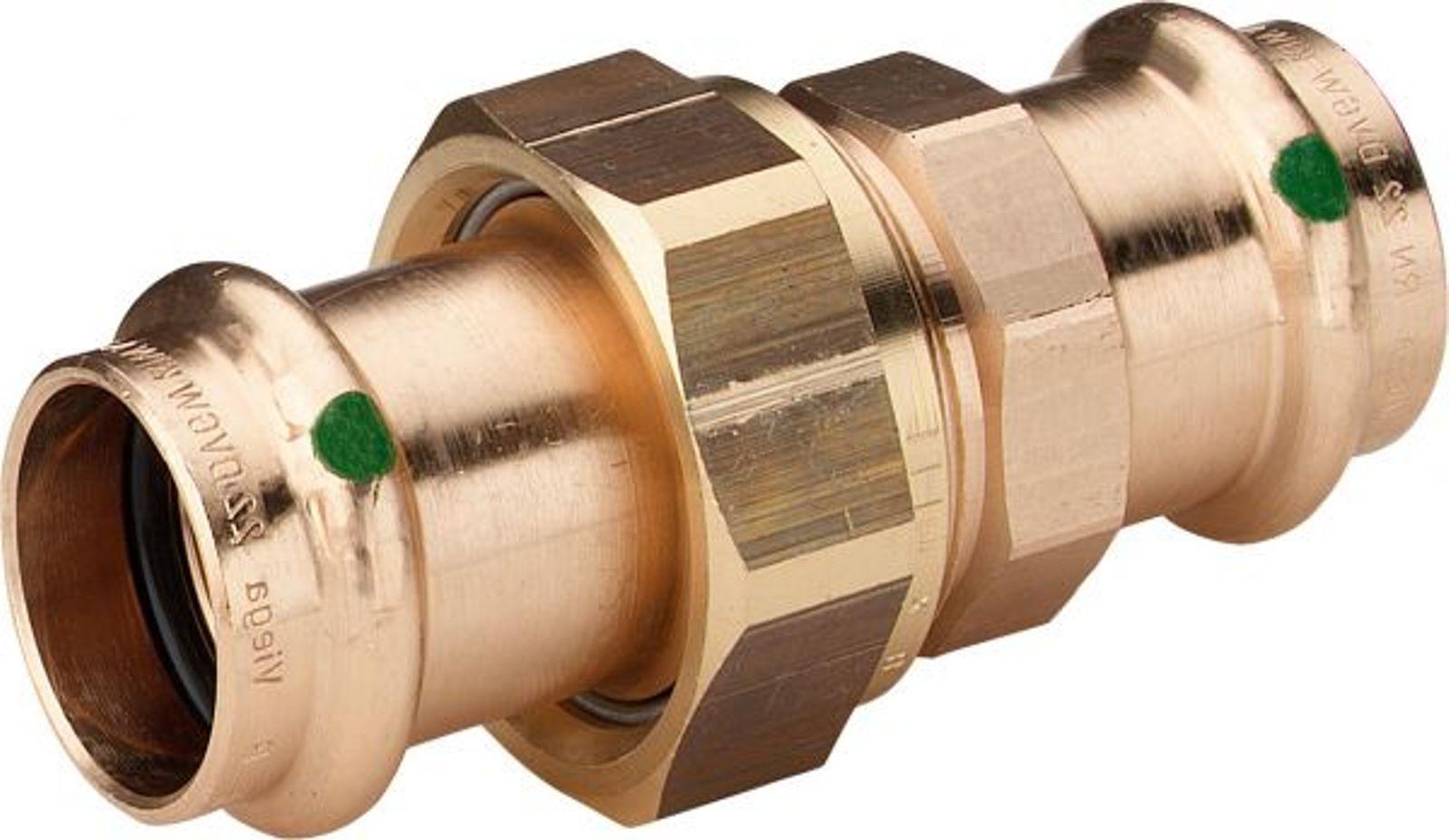 Viega Pressfitting Sanpress 2260 Verschraubung 54mm Rotguss flachdichtend SC-Contur 226329