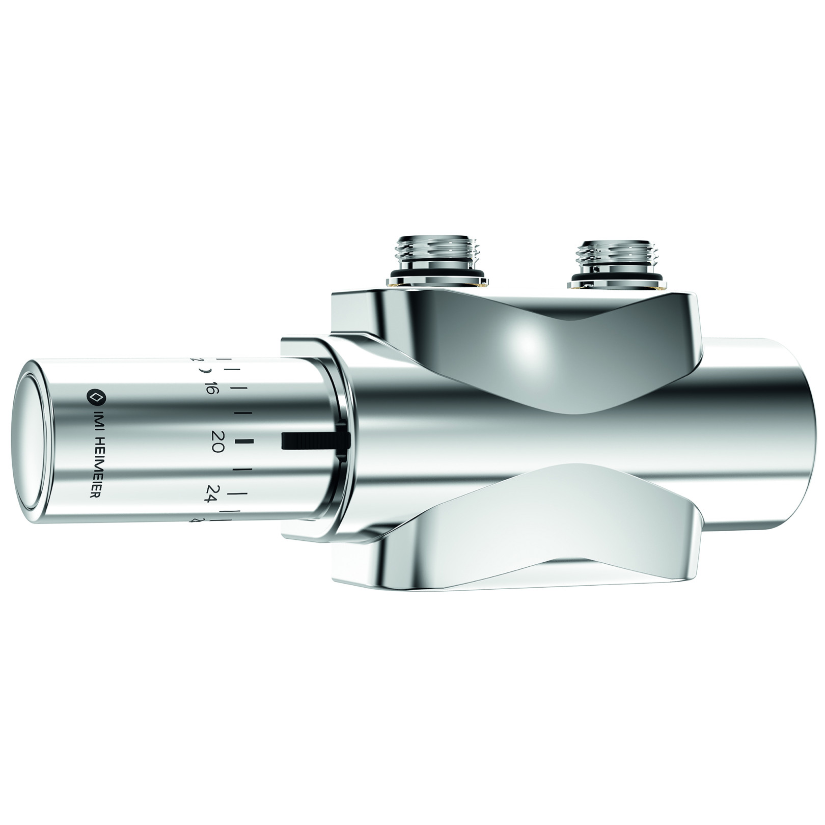 Heimeier Thermostatventil Multilux 4-Set Halo Zweirohrbetrieb 3/4 verchromt Rotguss Design Line 9690-28.800