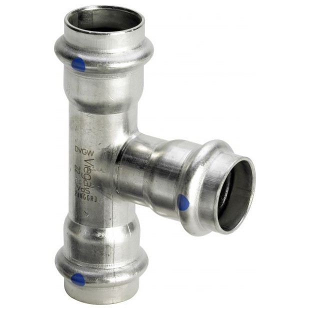 Viega T-Stück Sanpress Inox 2318LF SC-Contur LABS-frei Edelstahl 28x18x28mm 665180