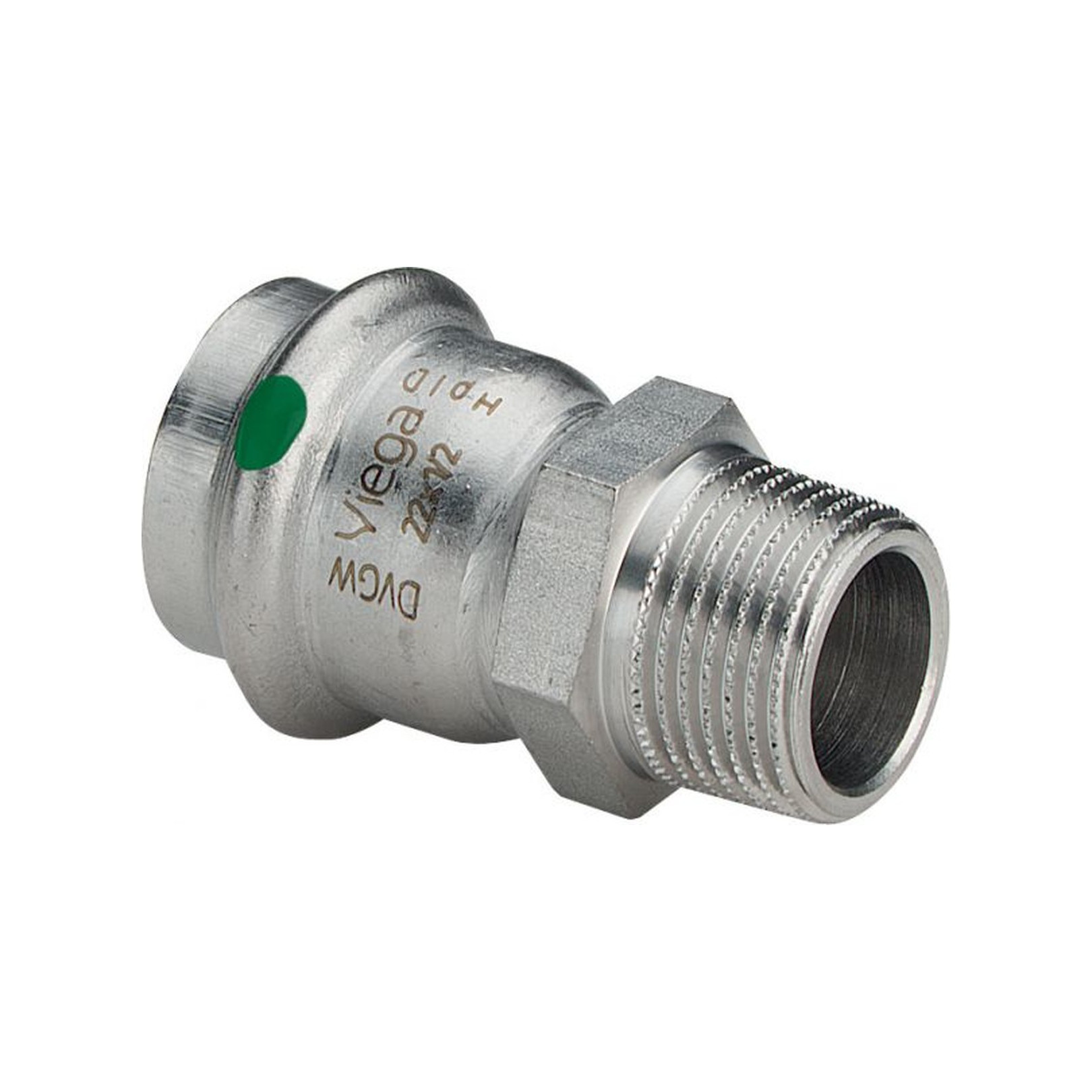 Viega Sanpress Inox 2311 Uebergangsstueck 22x1-2 AG Edelstahl SC-Contur 436483