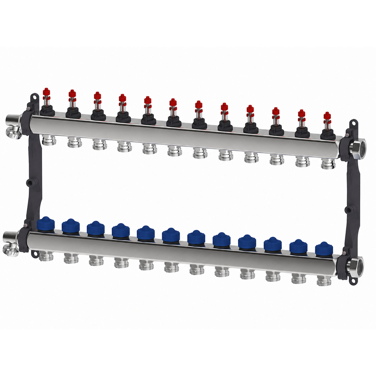 Roth Heizkreisverteiler 12-Heizkreise Edelstahl mit DFA absperrbar 1135010007