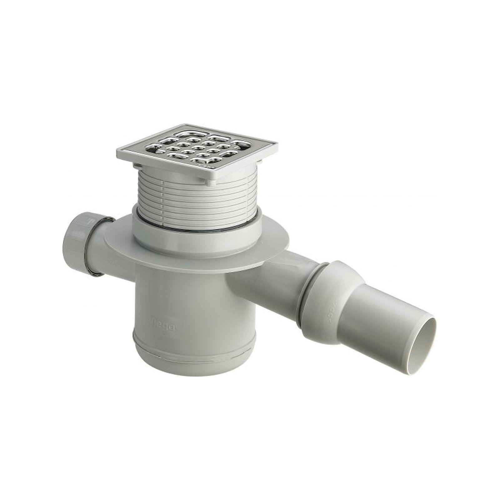 Viega Badablauf Advantix 4921.4 DN 40/50 Edelstahlrost 10x10cm Kugelgelenk waagerecht 556907