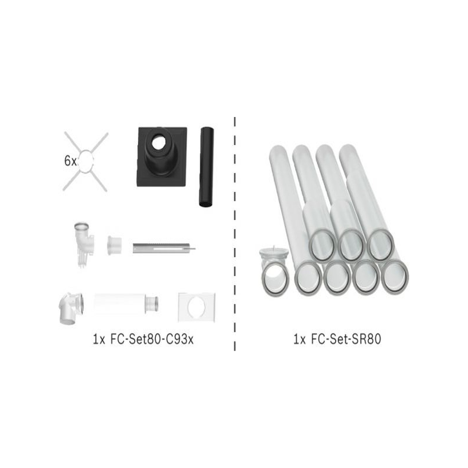 BOSCH Abgas-Standardpaket BOPA FC01 Schacht starr, 80/125, 10m, RLU