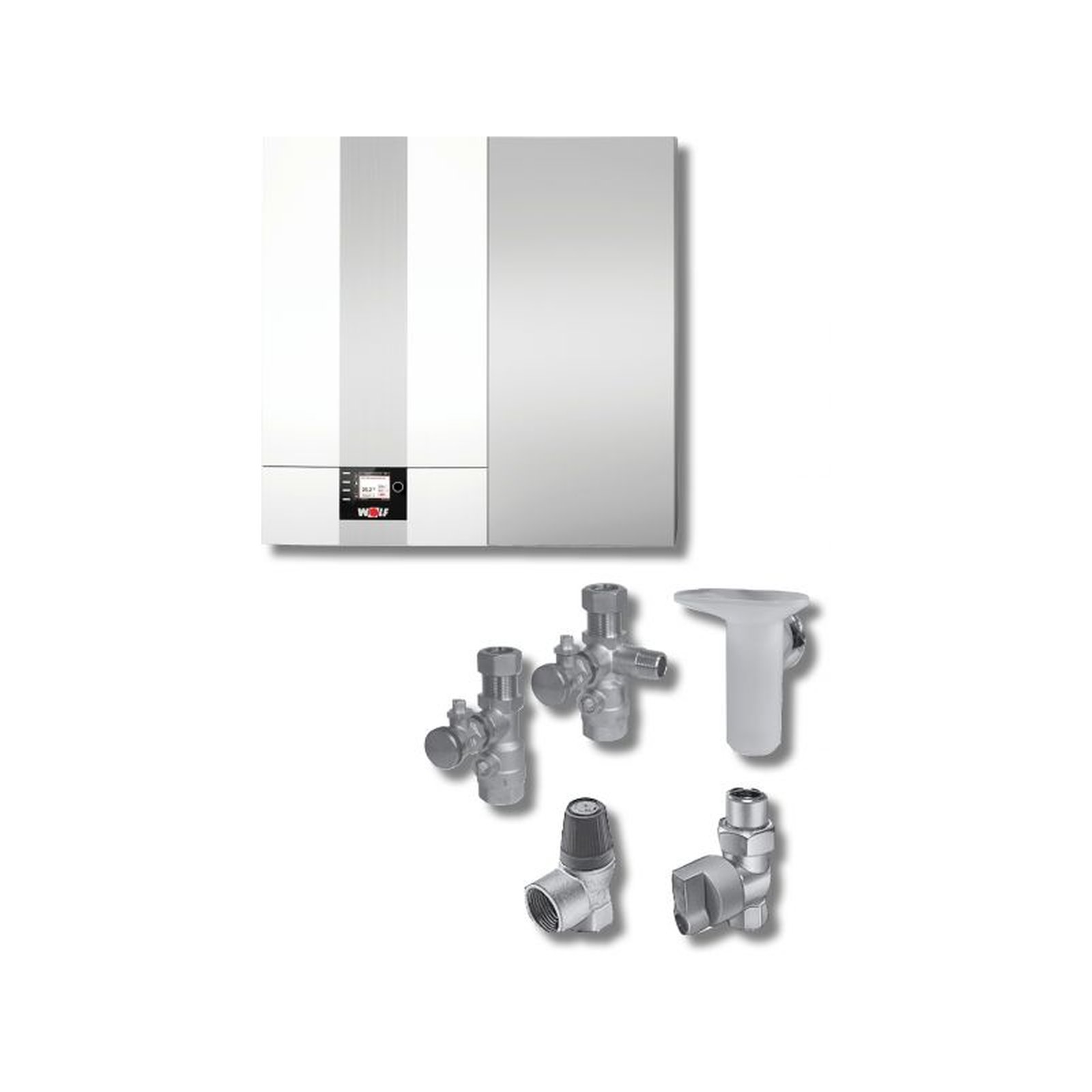 Wolf Brennwertzentrale CGW-2-14 100L Edelstahl Schichtenspeicher Regelung BM-2 8615019F02