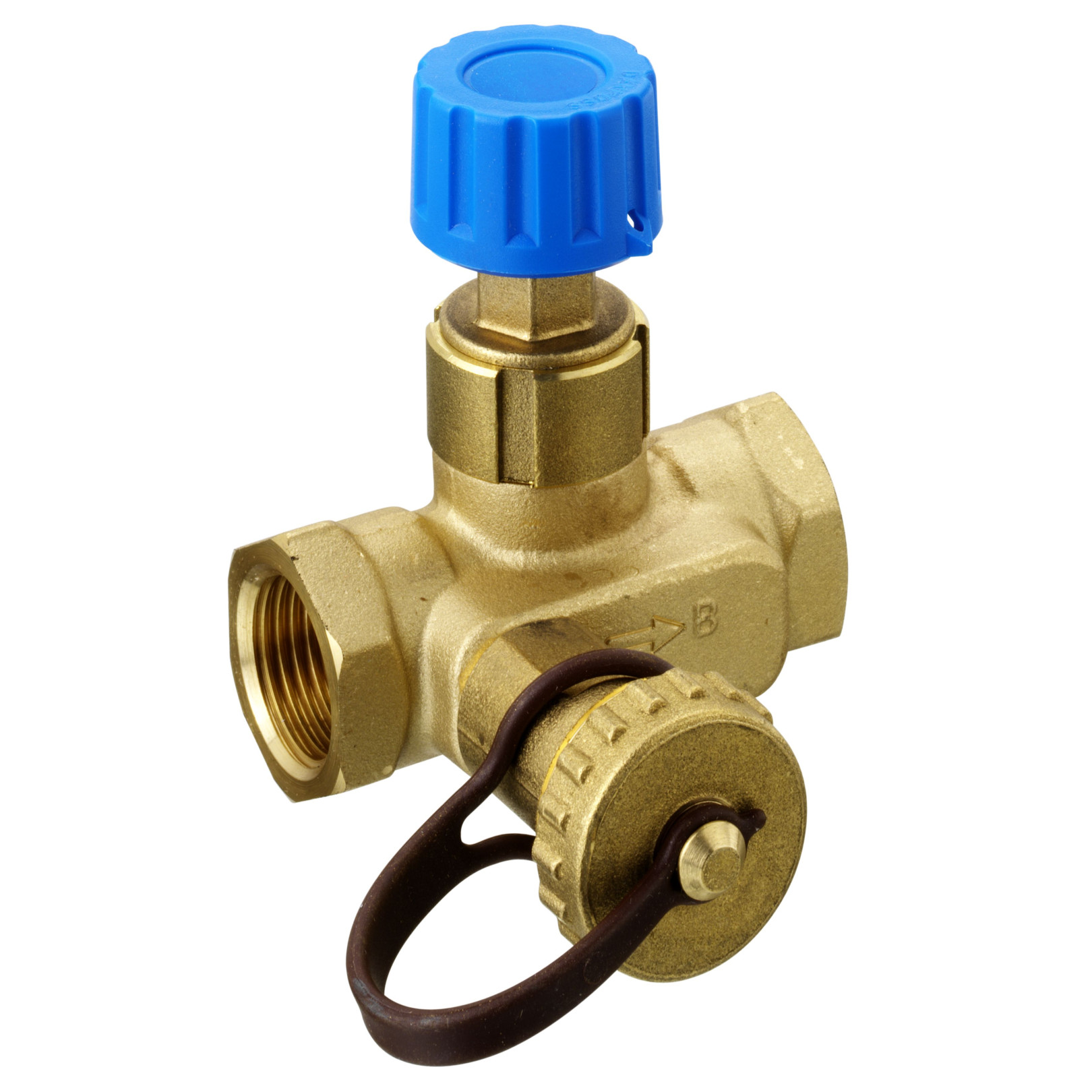 Danfoss Strangabsperrventil USV-M 32 Rp 1 1/4 aufrüstbar Messing PN 16 Entleerungshahn 003Z2124