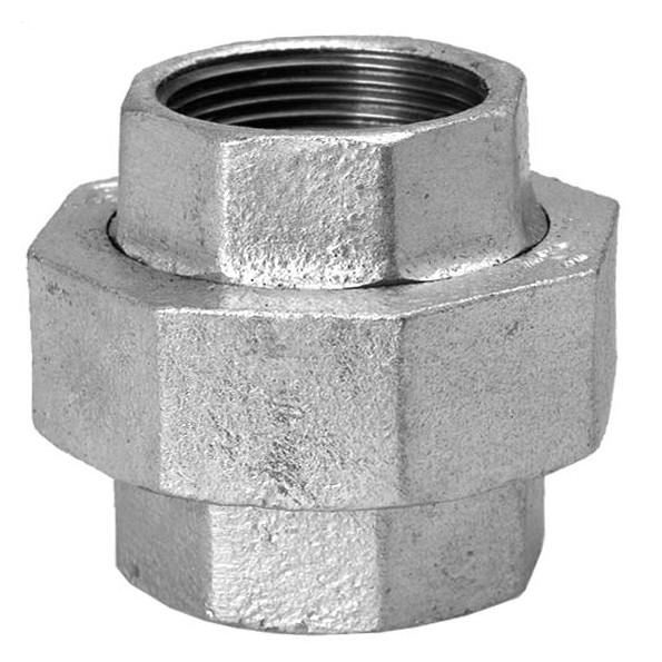 SCHMIDT HERMANN Temperguss Verschraubung Nr.330 1-2 Zoll flachdichtend 2 IG verzinkt 13330015