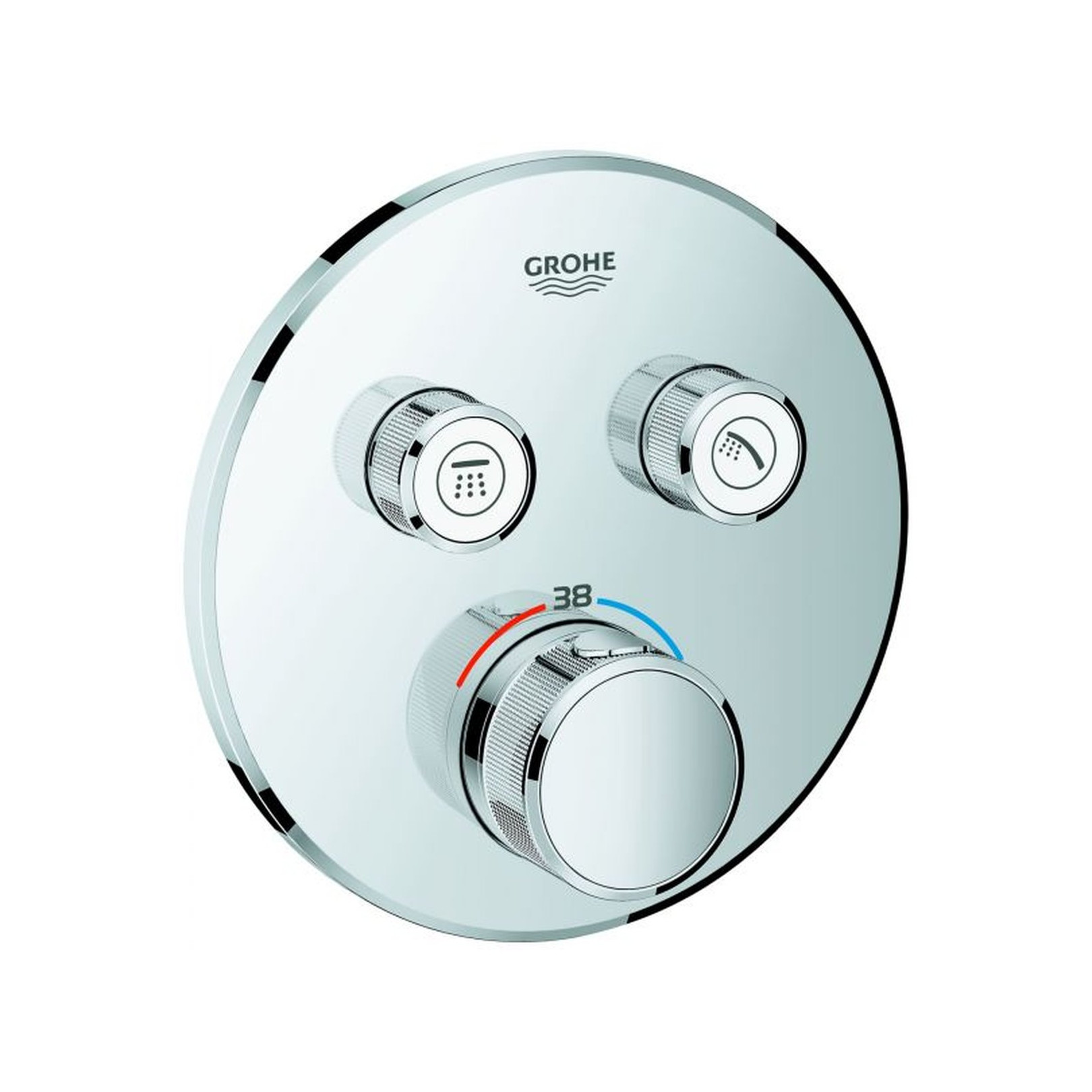 Grohe Thermostat Grohtherm SmartControl rund 2 Absperrventile Chrom Fertigmontageset 29119000
