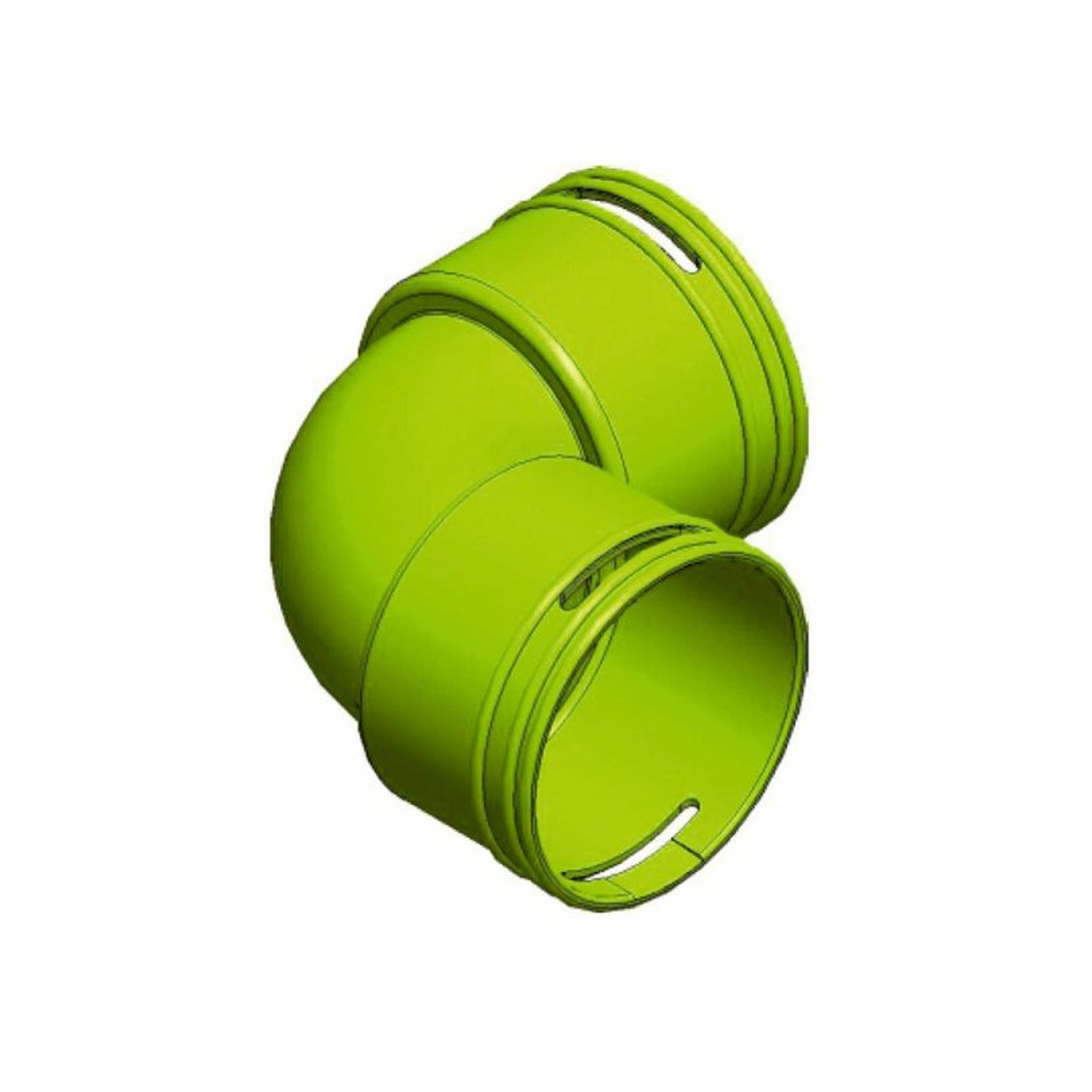 WOLF Bogen DN75 90 Grad antistatisch antibakteriell CWL Luftverteilschlauch 2577705