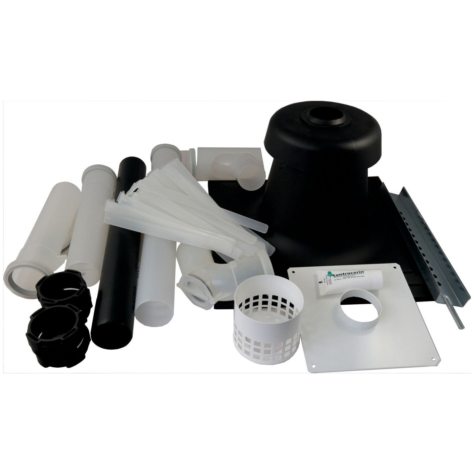 WOLF Anschluss-Set B23 DN60 Abgasleitung Schachteinbau Kunststoff Zuluftgitter Revisionsbogen 2651900