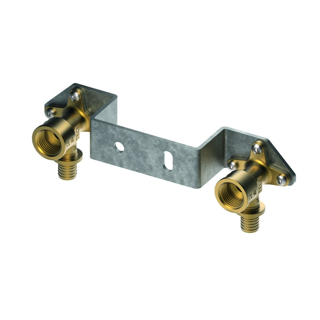 TECE Montageeinheit TECEflex Wandscheiben 150mm 16xRp1/2 Siliziumbronze verzinkter Stahl 720550