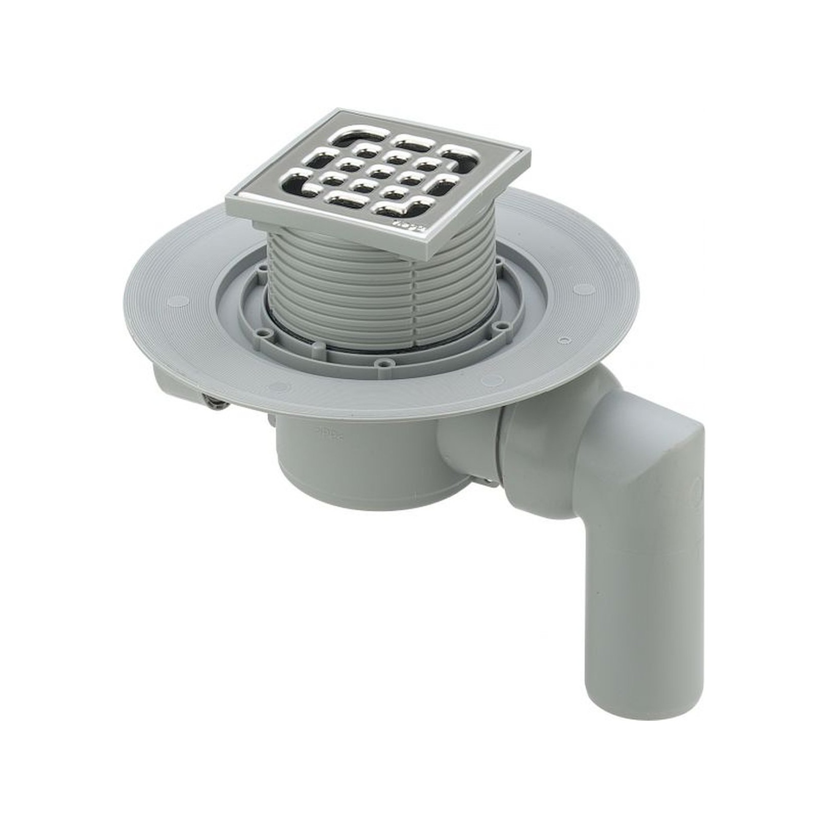 Viega Badablauf Advantix 4935.3 DN 50 Edelstahlrost 10x10cm Kugelgelenk 90 Grad 557126