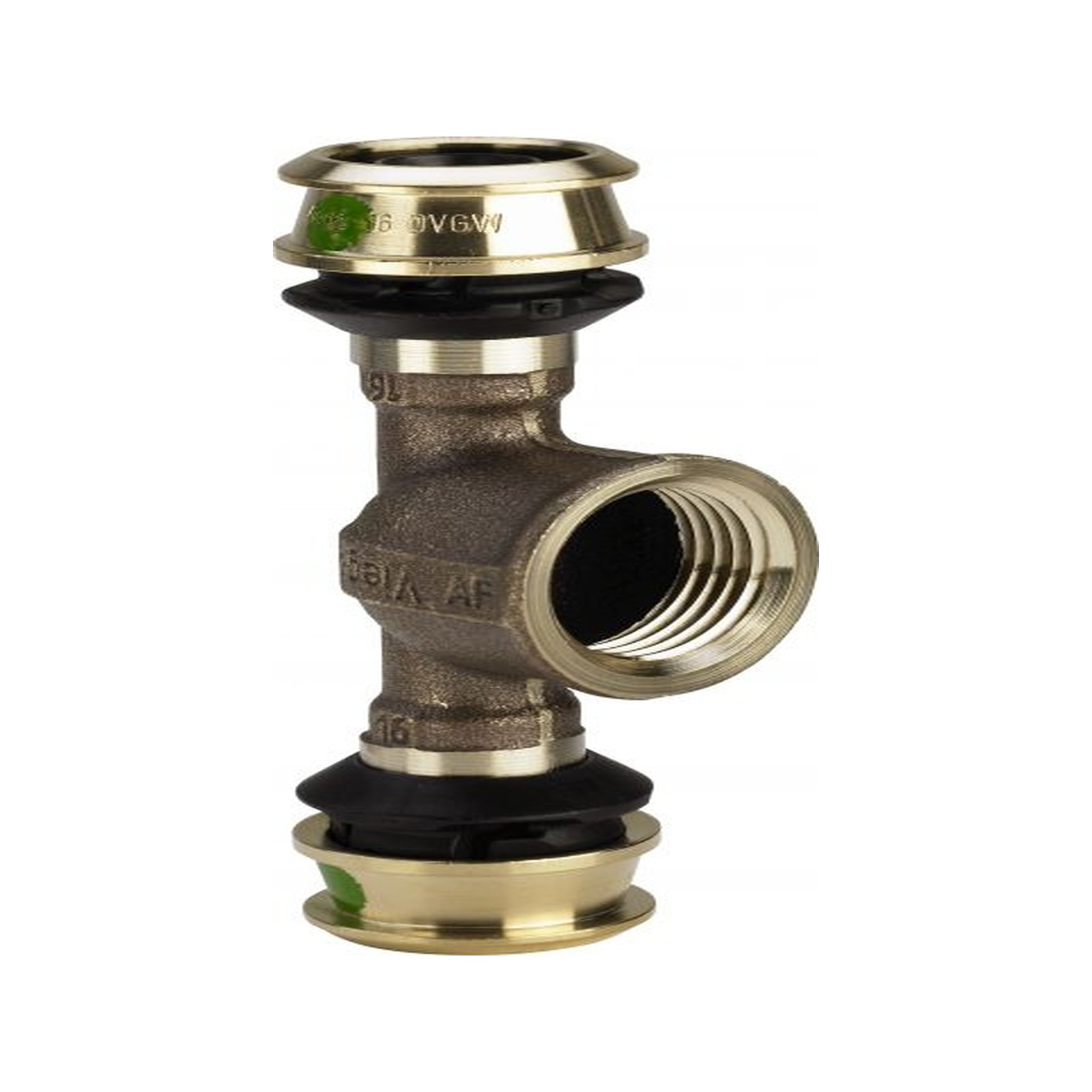 Viega Pressfitting Raxofix 5317 T-Stück 32mm x 1 Zoll IG Siliziumbronze SC-Contur 647186