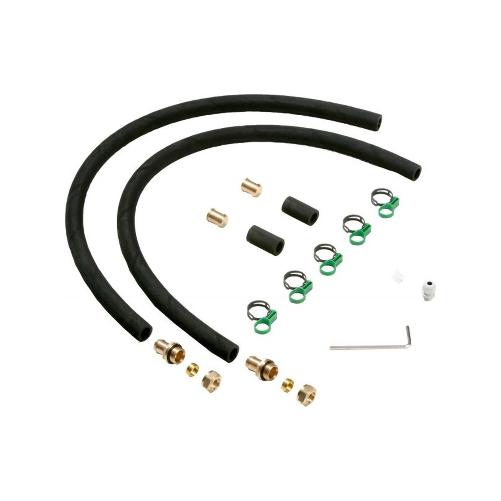 Bosch Aufdach-Anschluss-Set FS 10-2 FKC-2 Kollektor gewebeverstärkte Schläuche 18 mm Klemmring 3/4 Zoll Außengewinde 7735600335