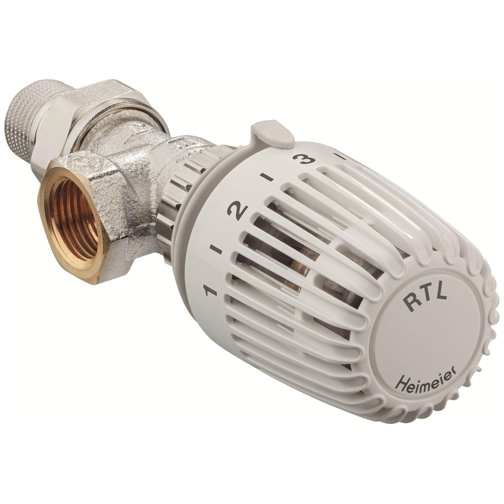 Heimeier Rücklauftemperaturbegrenzer 1/2 Zoll Eckform Rotguss vernickelt Thermostat 9173-02.800
