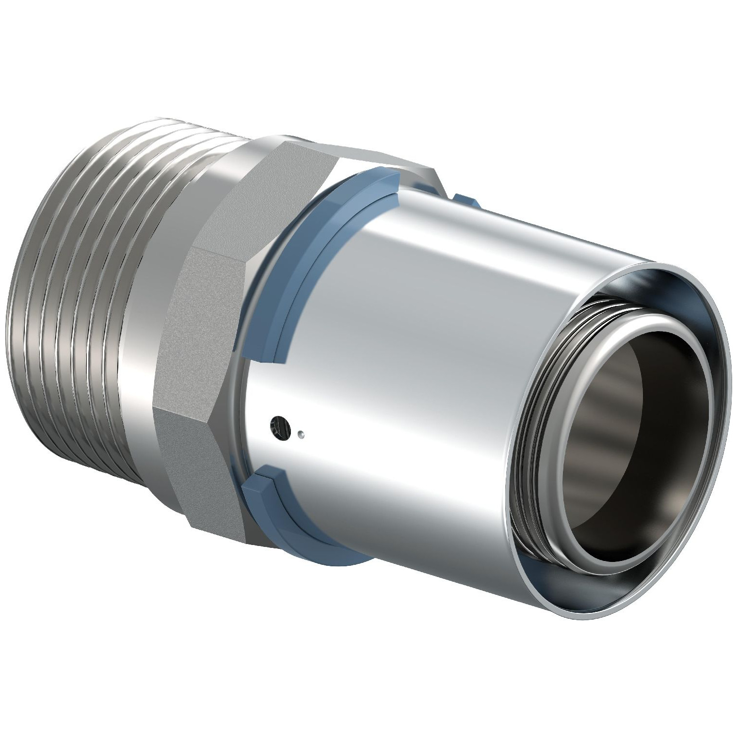 Uponor S-Press Übergangsnippel DN40 1 1/2 Zoll AG PPSU Messing verzinnt EPDM DVGW 1046902