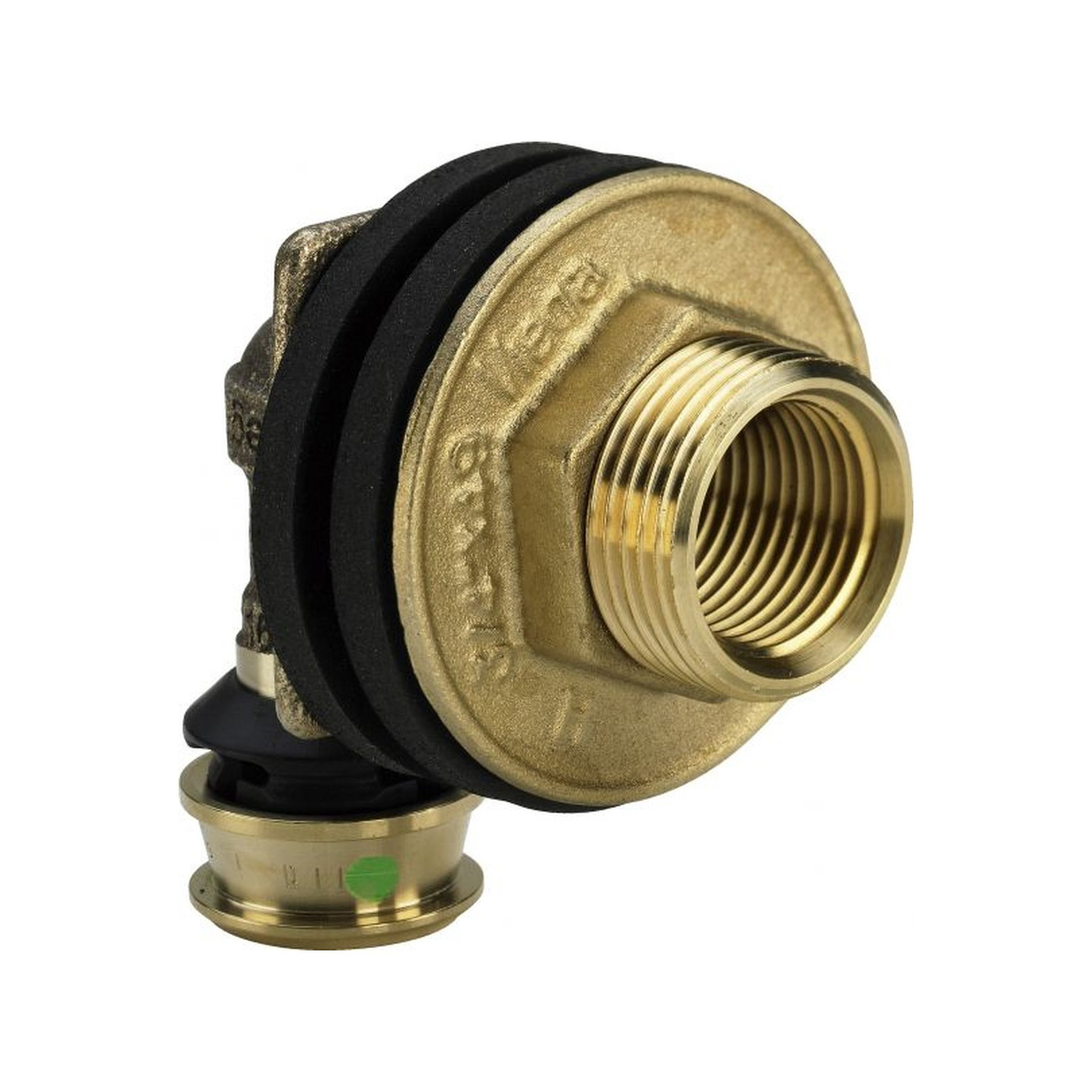 Viega Pressfitting Raxofix 5332.11 Wanddurchführung 16mm 1/2 Zoll IG 3/4 Zoll AG Siliziumbronze SC-Contur 647766