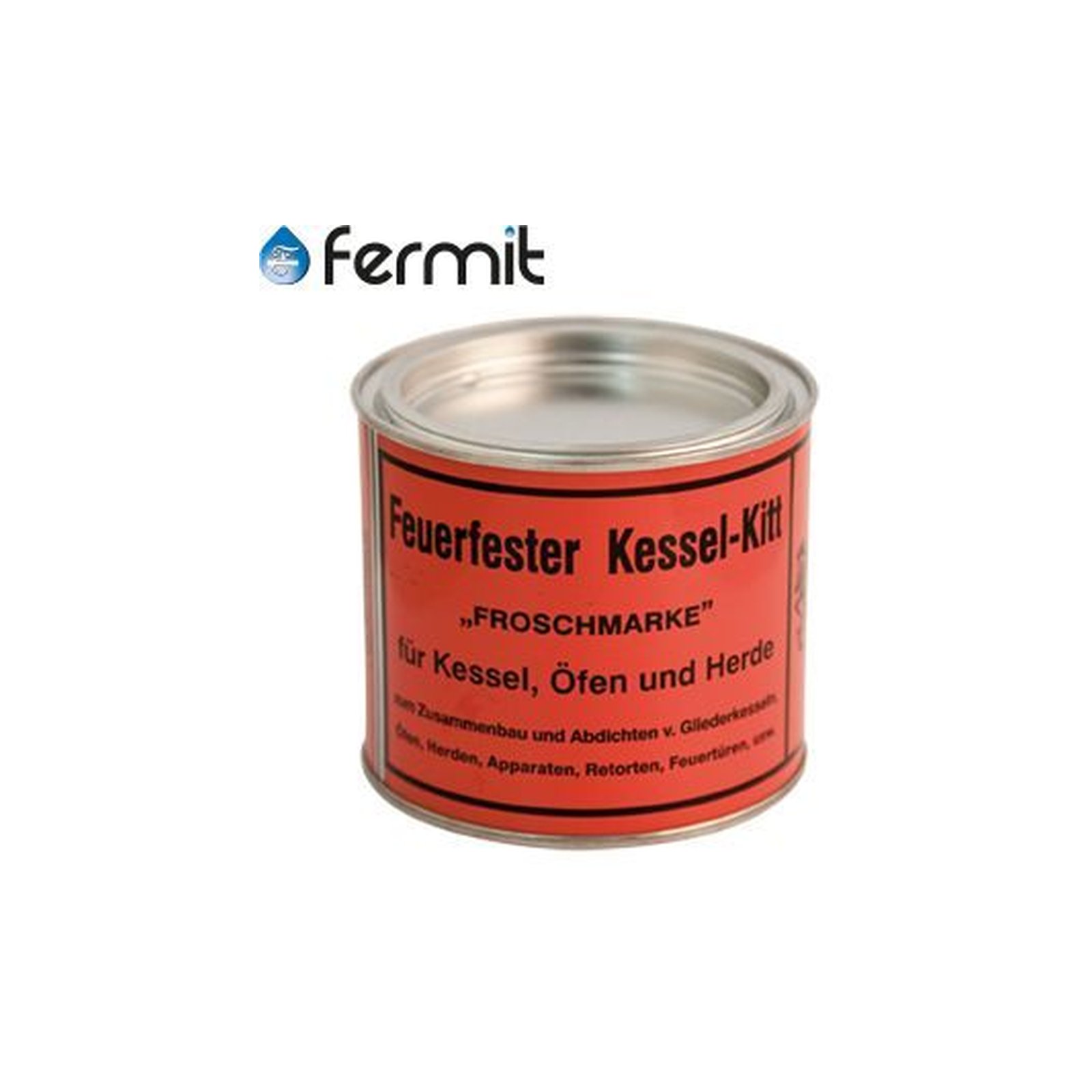FERMIT Kitt Feuerfest Dichtungskitt Froschmarke bis 1000°C 1 kg Dose 11003 FERMIT Kitt Feuerfest Dichtungskitt Froschmarke bis 1000°C 1 kg Dose 11003