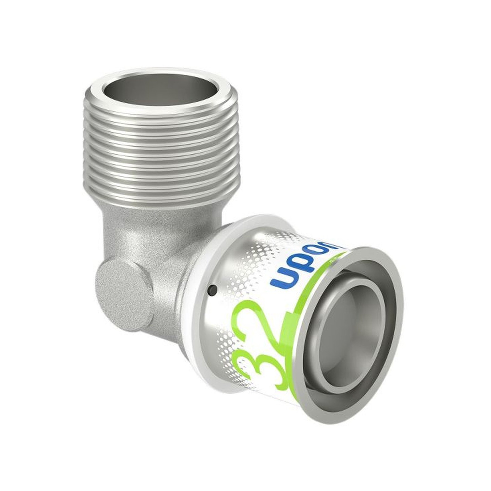 Uponor S-Press PLUS Winkelnippel 32mm DN25 1 Zoll AG Edelstahlpresshülse DVGW 1070537