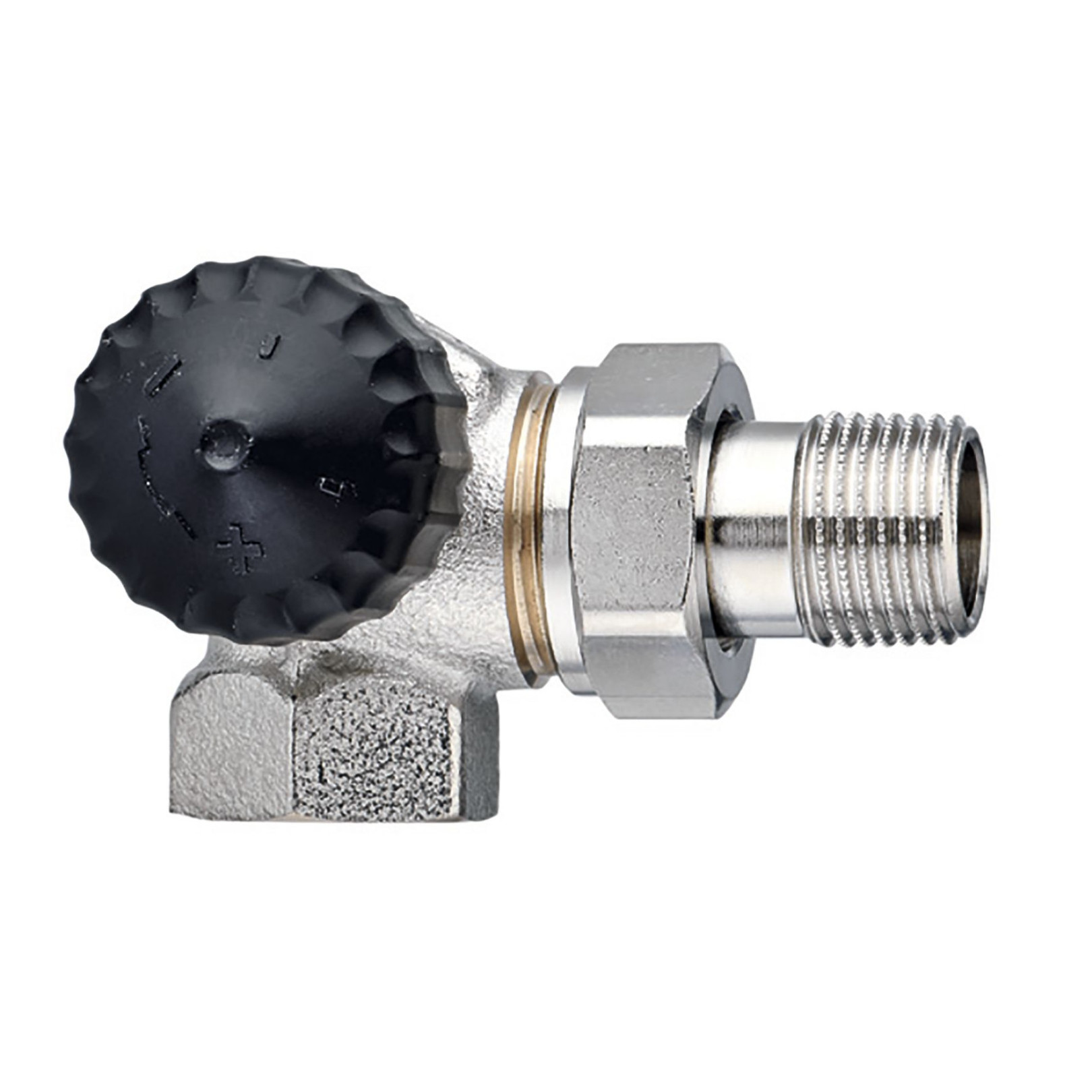 Heimeier Thermostatventil Winkeleck-Ventilunterteil 1/2 Zoll Rotguss links geringer Widerstand 2341-02.000