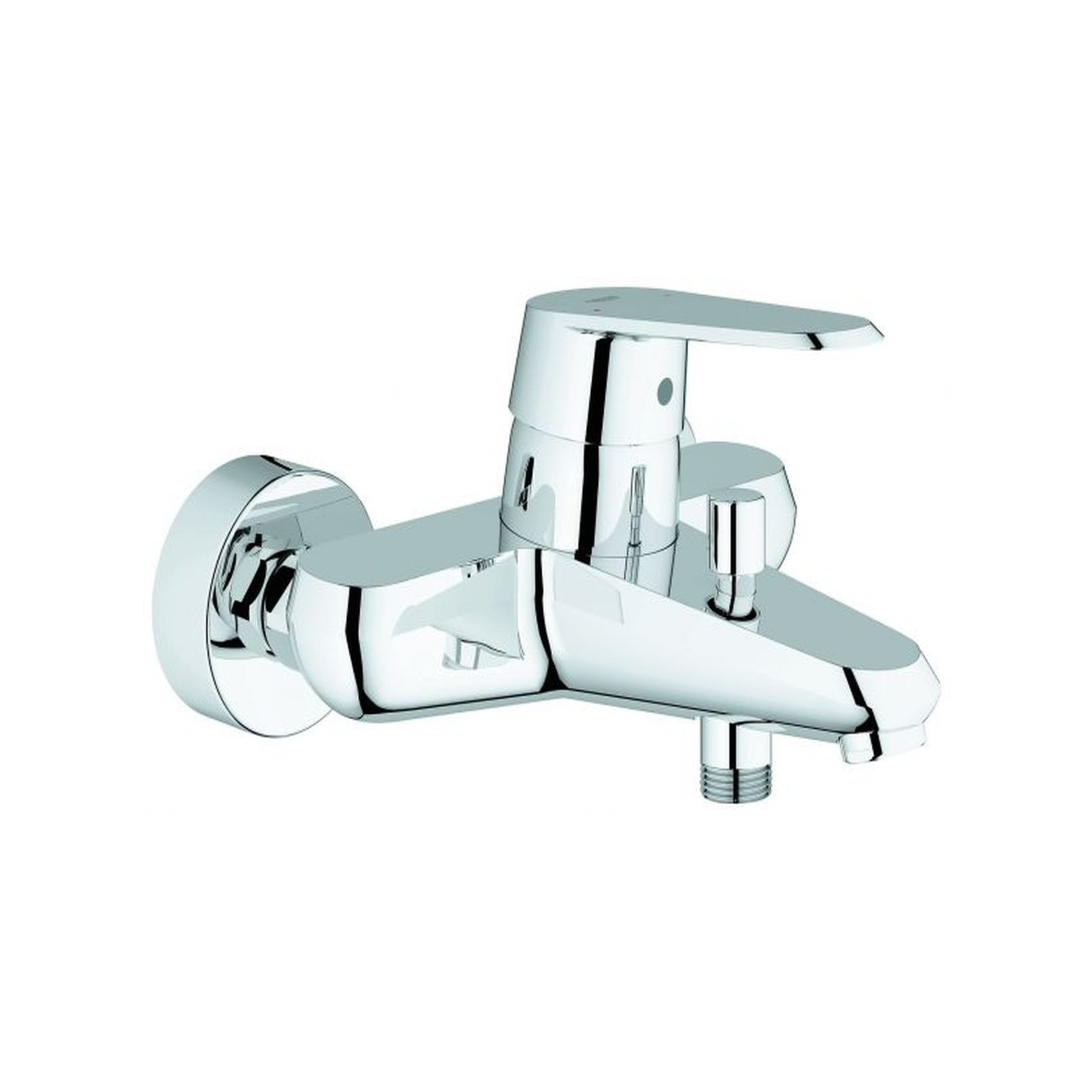 Grohe Einhand-Wannenbatterie Eurodisc C Wandmontage eigensicher Chrom SilkMove 46 mm Keramikkartusche Rückflussverhinderer 33390002