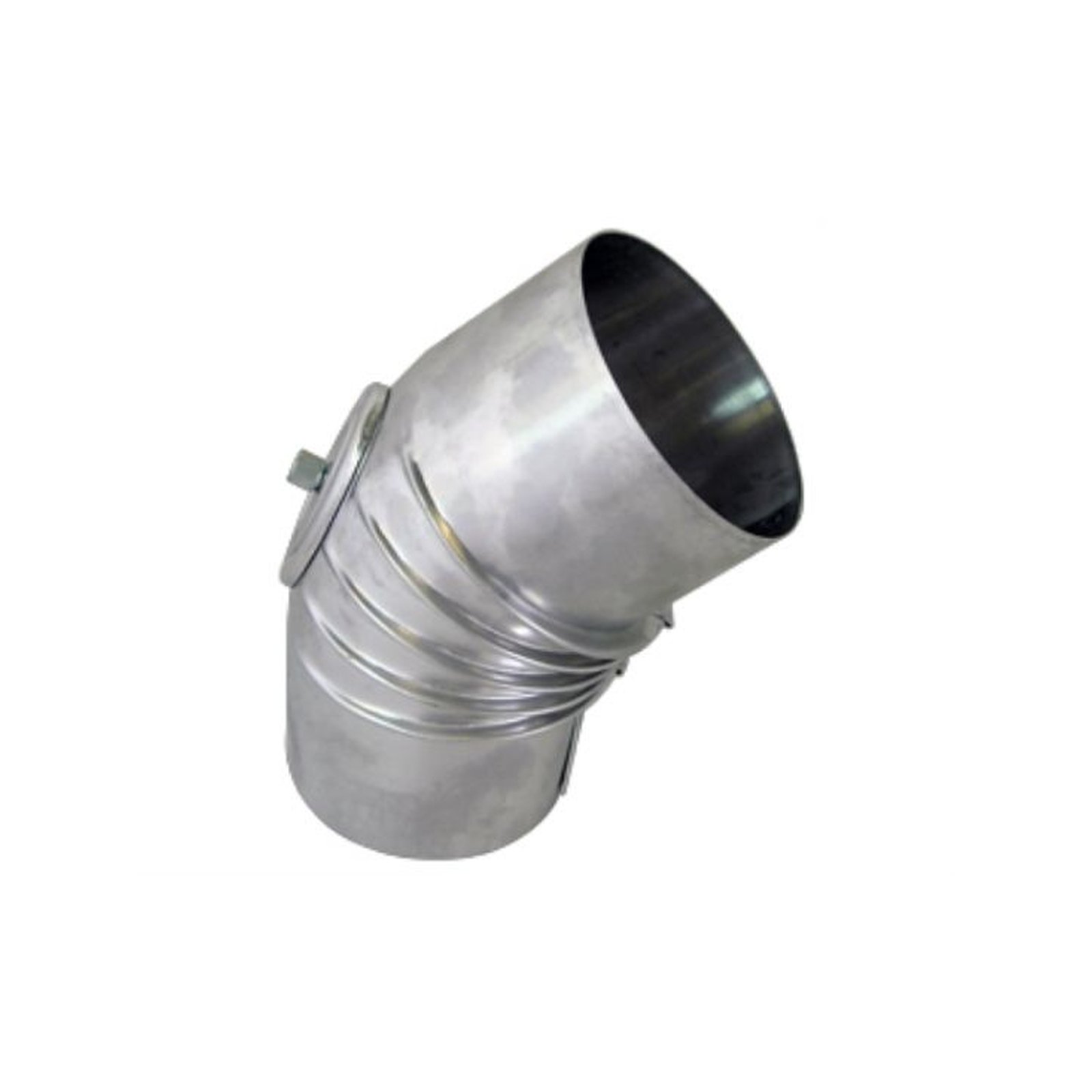 BS ALU-Bogen, gerippt, 45 Grad, d:150 mit Kontrollverschluß