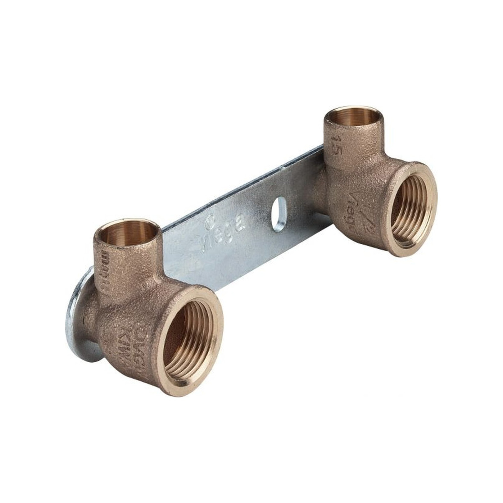 VIEGA Montageeinheit flach Lötfitting 15mmx1/2 Zoll IG 100mm Rotguss Typ 4977G Hersteller-Artikelnummer 107284