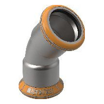 Geberit Pressfitting Mapress Therm Bogen 45Grad Edelstahl d76,1 CIIR Dichtring 42809