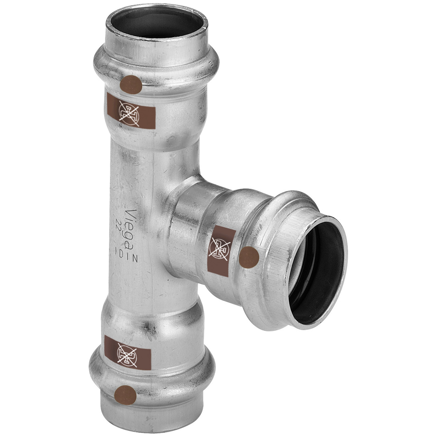Viega Temponox T-Stück SC-Contur Stahl nichtrostend 22x18x22mm 810351