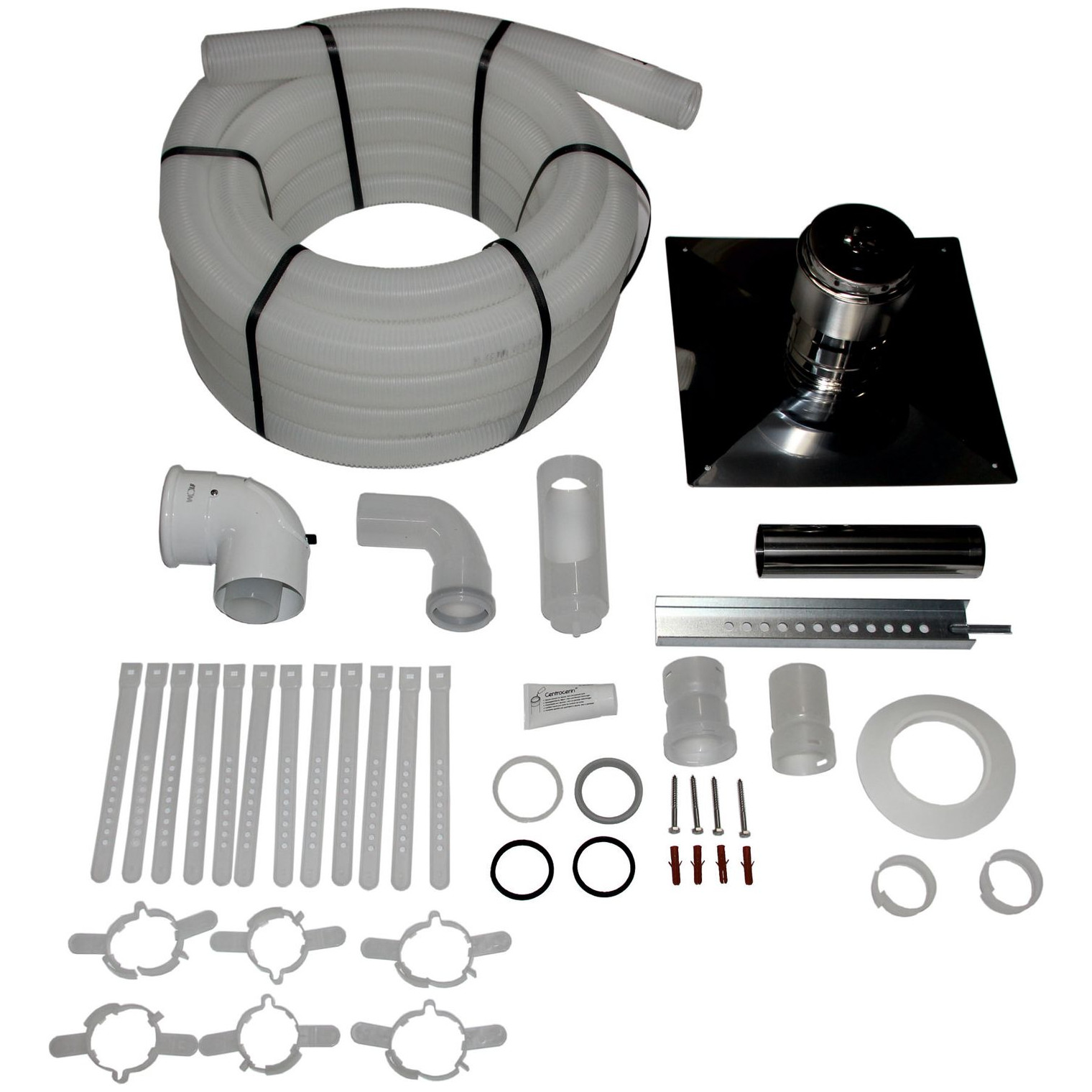 WOLF Anschluss-Set C93x DN60/100 flexibel Schachtabdeckung Edelstahl 2652001