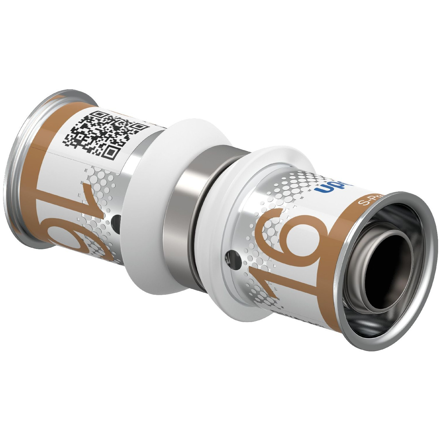 Uponor S-Press PLUS Kupplung 16 mm 16 mm Pressfitting PPSU Messing verzinnt DVGW 1070547