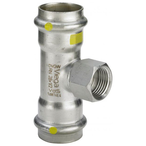 Viega T-Stueck Sanpress Inox G 0217.2 Edelstahl-Rostfrei 22x3-4x22mm HNBR SC-Contur 486686