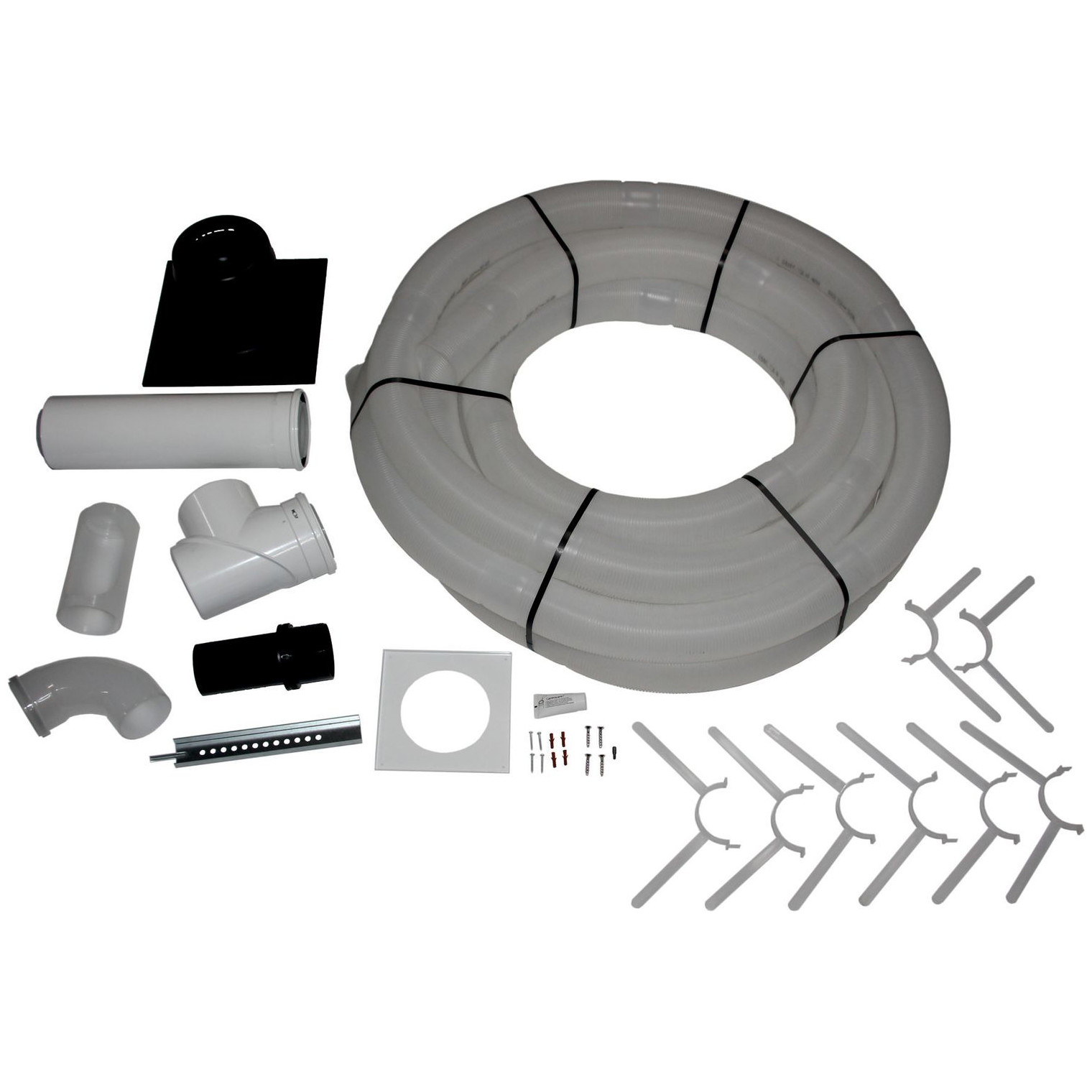 WOLF Anschluss-Set C93x DN110/160 flexibel Schacht DN110 Abdeckung PP raumluftunabhängig 2652004