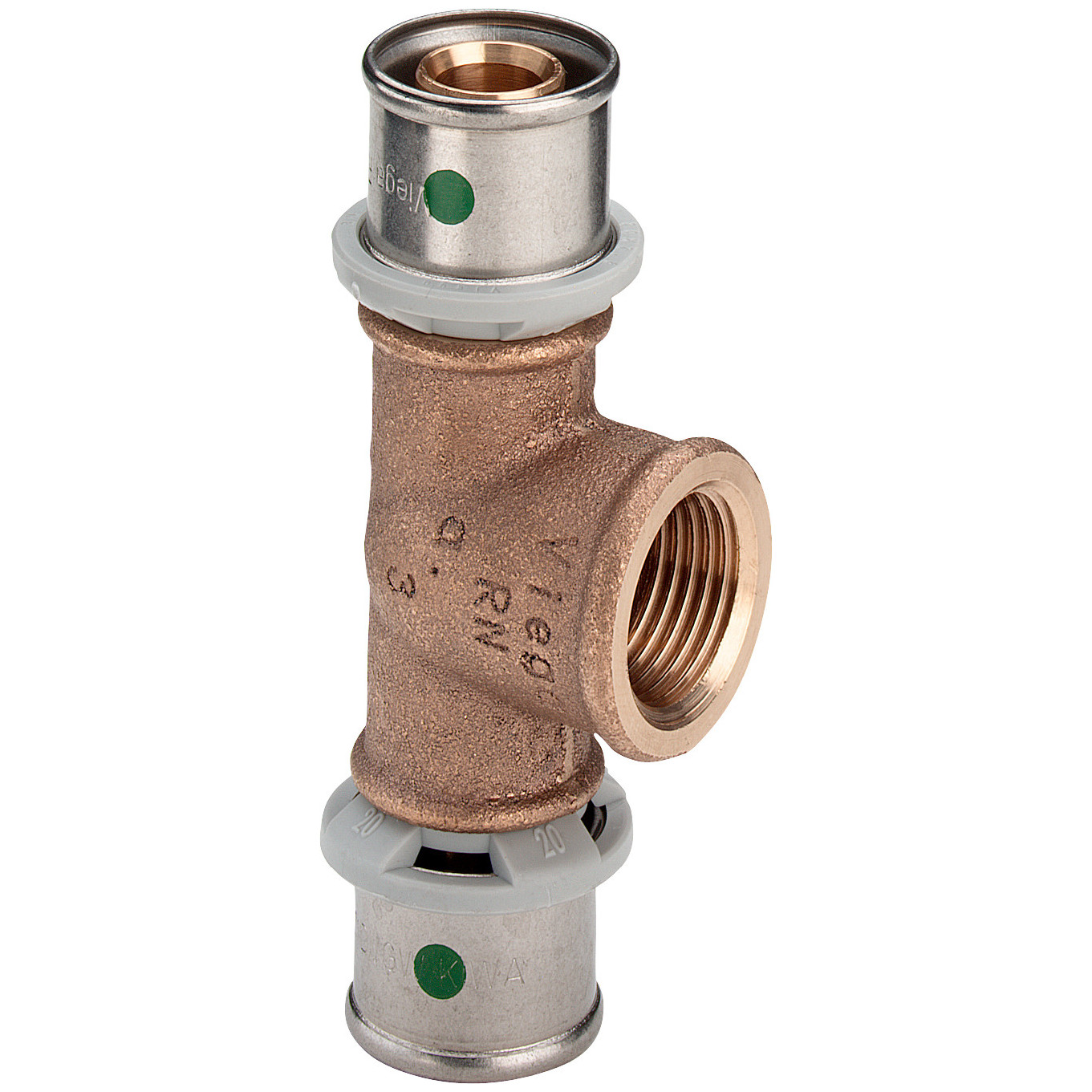 Viega Rotguss-T-Stück SANFIX-P 2117 50x3-4x50mm Pressfitting IG SC-Contur 566579