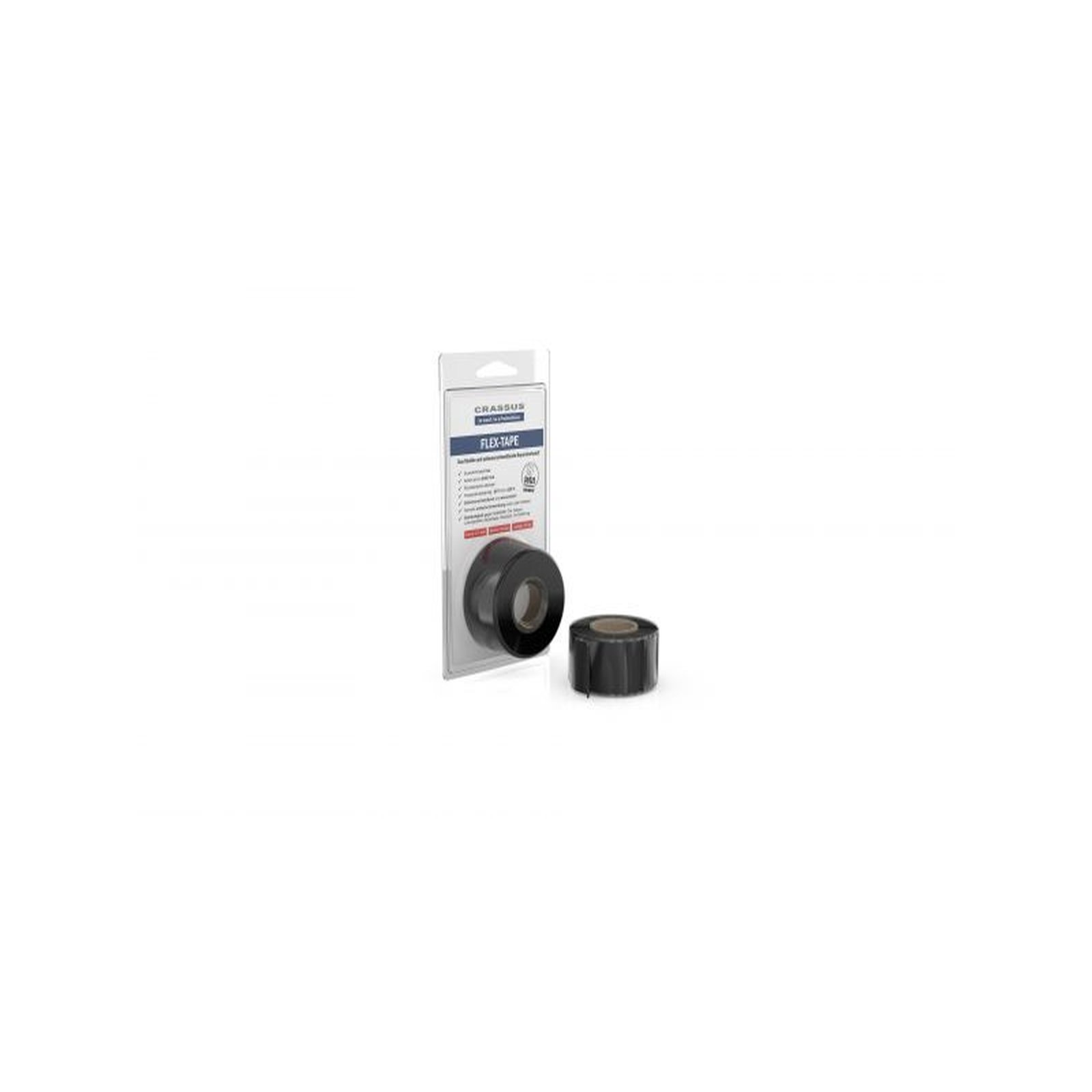 Crassus Flex-Tape Reparaturband CRA70605 25mmx3.5mx0.7mm selbstverschweißend schwarz druckfest temperaturbeständig 4260391375620