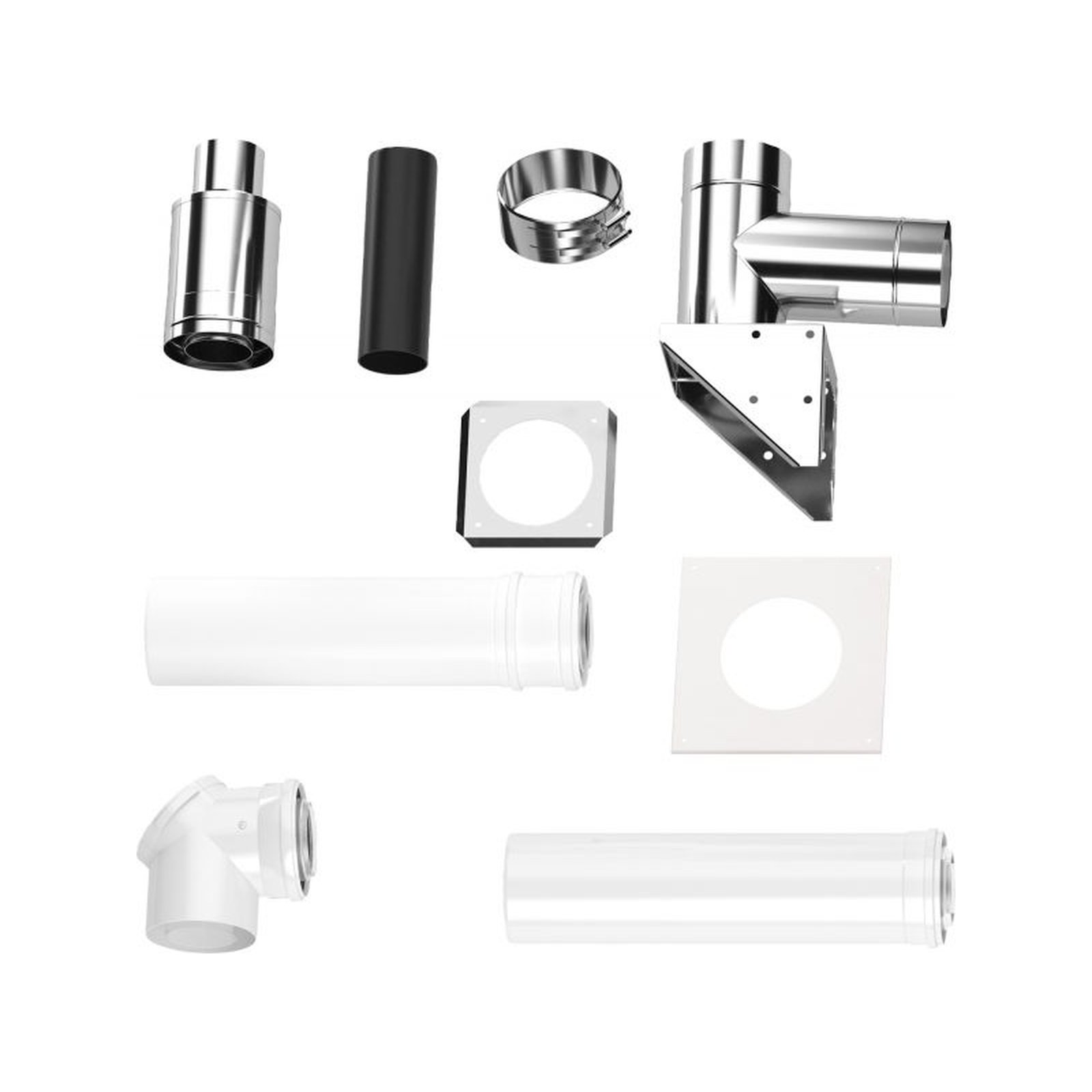 Bosch Abgaszubehör FC-Set80-C53x Grundbausatz 80/125 Edelstahl Fassade oben 7738112564