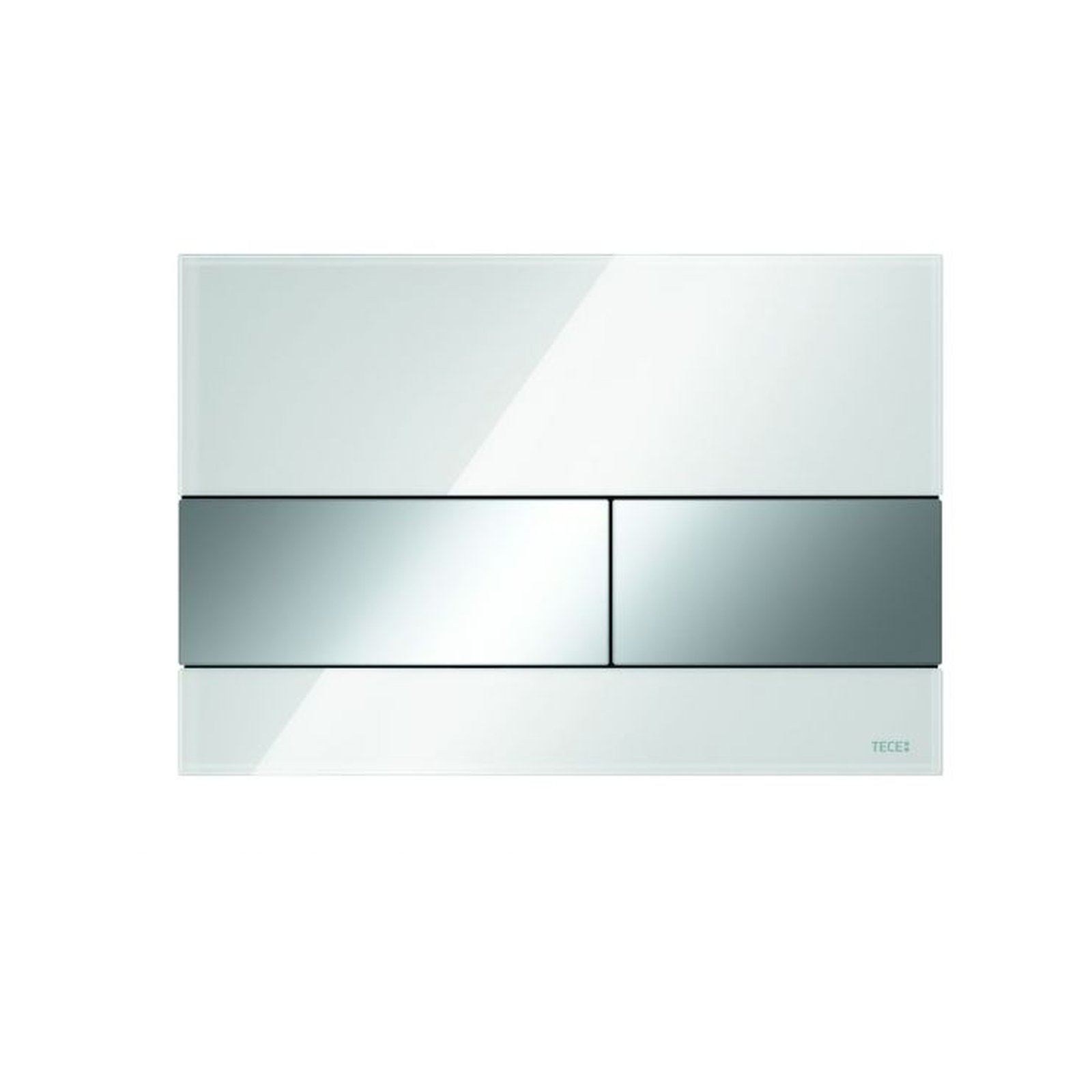 TECE Betätigungsplatte TECEsquaresquare 9240802 Glas weiß Tasten chrom glänzend Zweimengentechnik