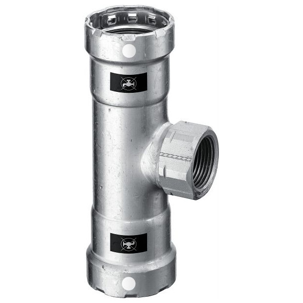 VIEGA T-Stück Pressfitting Megapress S 4317.2 3-4Zoll Rp1-2 Stahl Zink-Nickel 770297