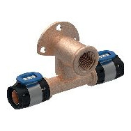 Geberit FlowFit T-Anschlusswinkel 90 Grad abgesetzt Rotguss 20mm 1/2 Zoll DN15 620981001
