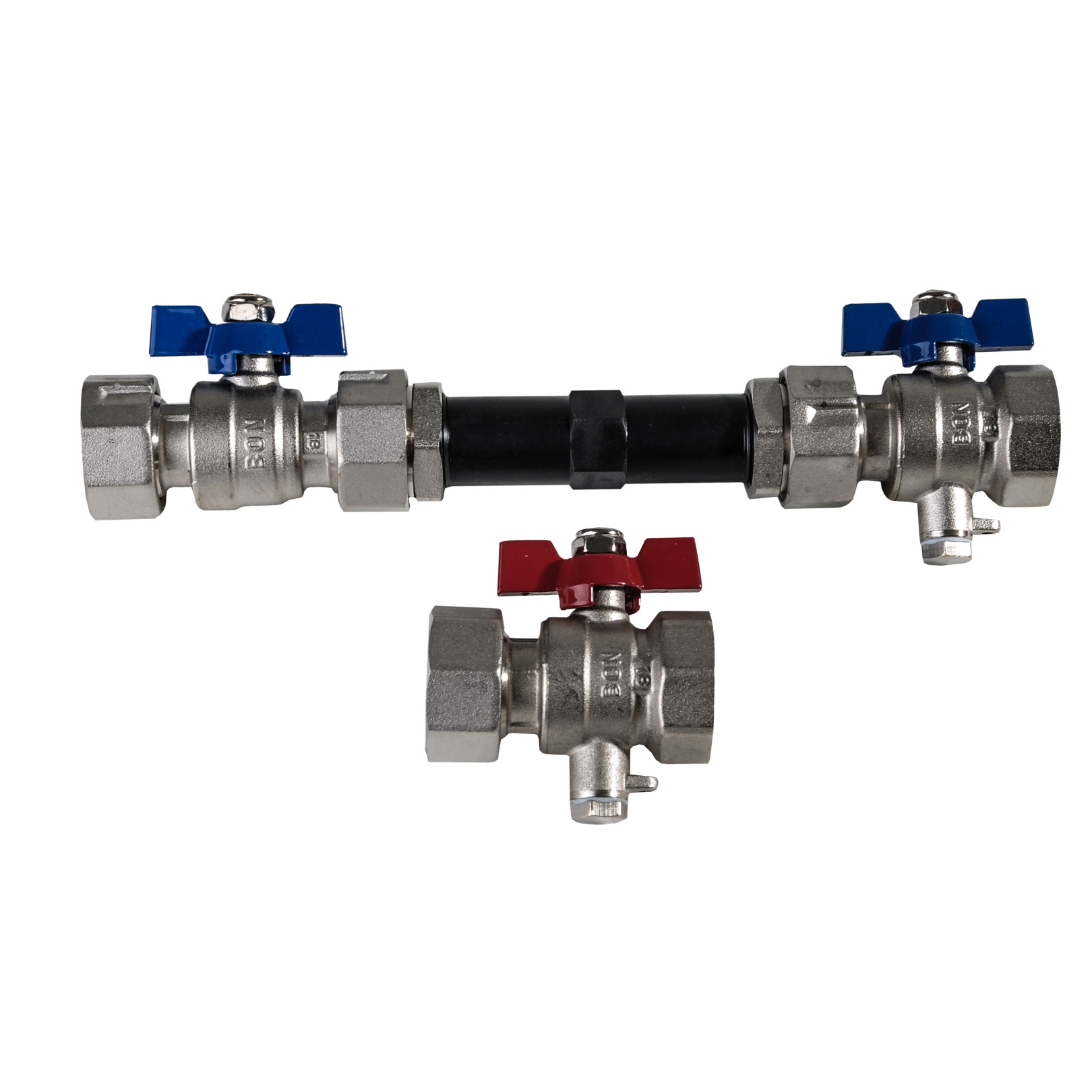 Wärmemengenzähler Einbauset 1'' horizontal Zähler 3/4" 110 mm + 1" 130 mm