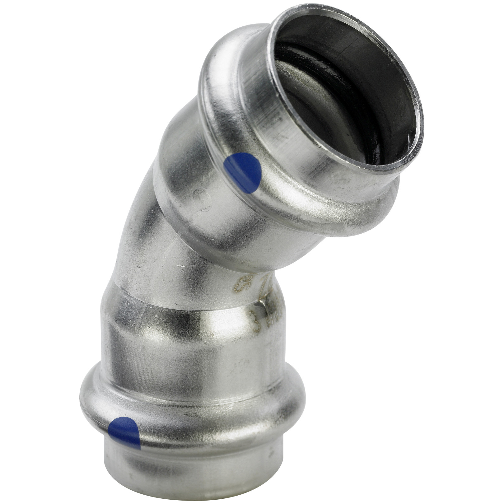 Viega Bogen 45 Grad Sanpress Inox 2326LF SC-Contur LABS-frei Edelstahl 42mm EPDM 664916