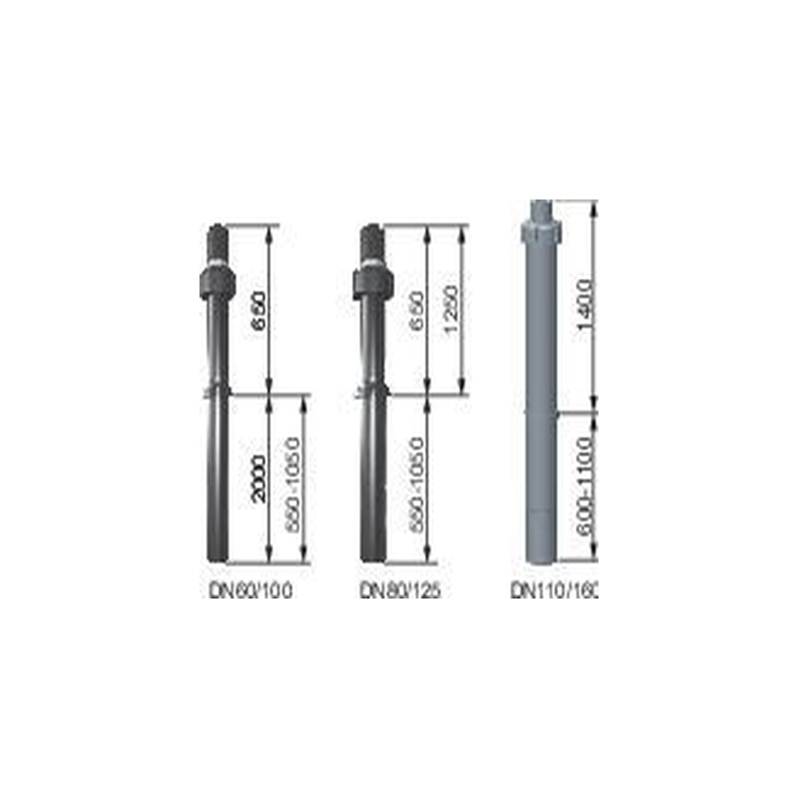 Wolf Luft-Abgasführung C33x DN60/100 senkrecht Schrägdach Flachdach 1200-1700 mm PP rotbraun 2651704