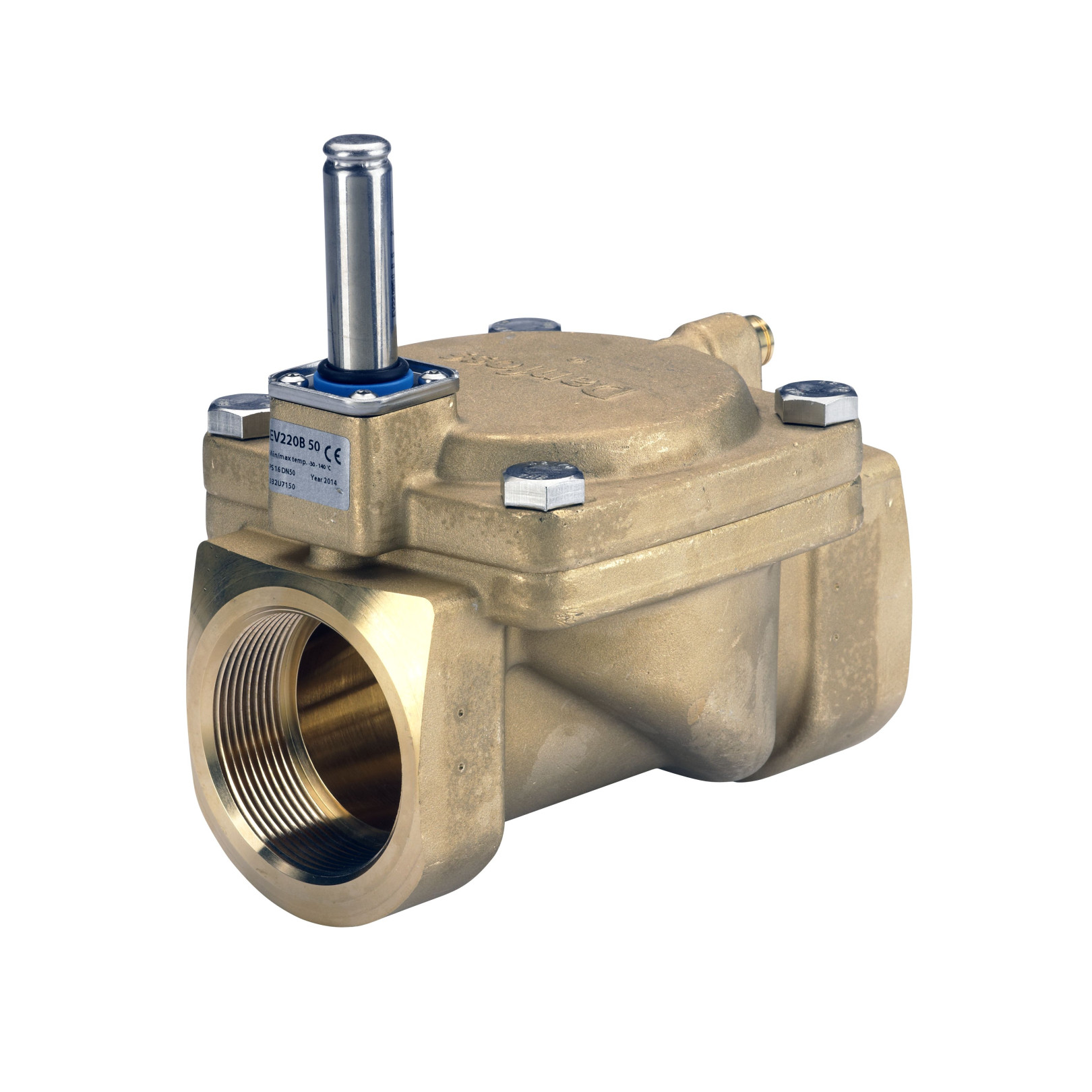Danfoss Magnetventil EVSI 50 R 2 Zoll DN 50 servogesteuert NC Messing EPDM 40 m3/h 032U7150