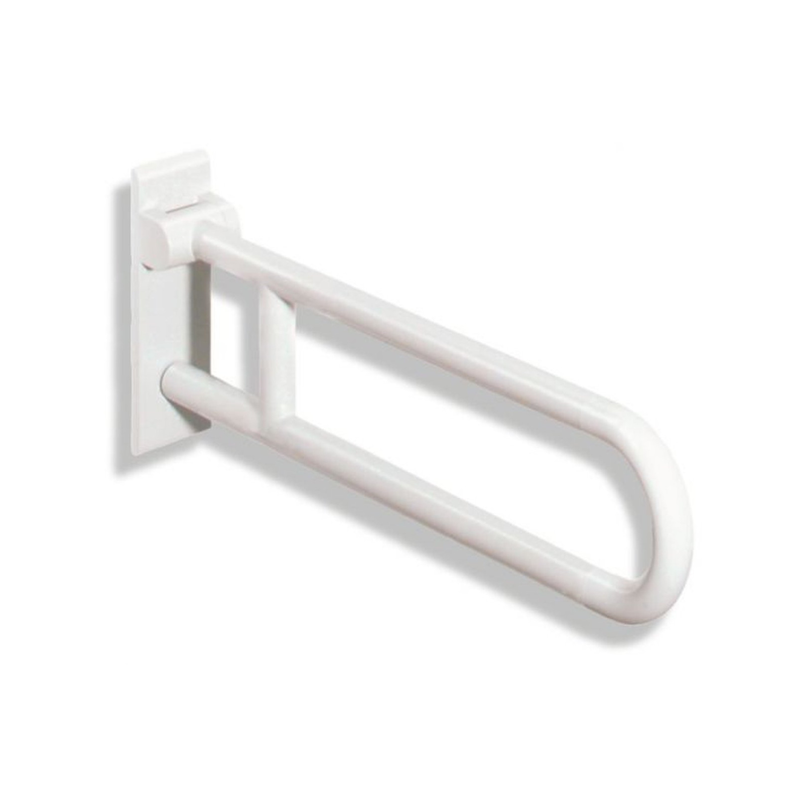 HEWI Stützklappgriff Serie 801 drehbar 850 mm reinweiß Stahlkern ergonomisch 801.50.120 99