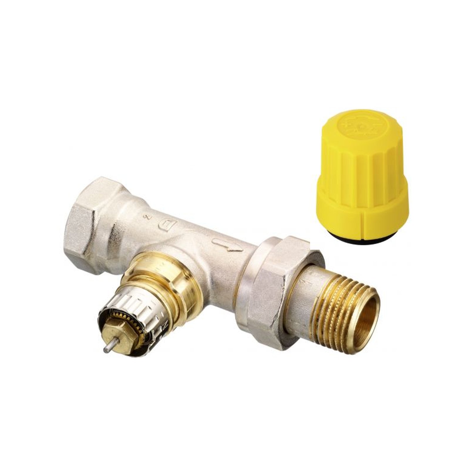 Danfoss Thermostatventil RA-UN15 Durchgang DN15 1/2 Zoll Feinstvoreinstellung Messing vernickelt 013G3004