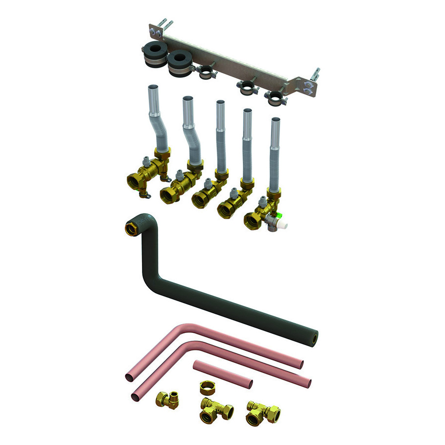 Vaillant Anschlusskonsole flexoTHERM integrierte Befüllstation Edelstahlrohre Absperreinrichtung 0020229713