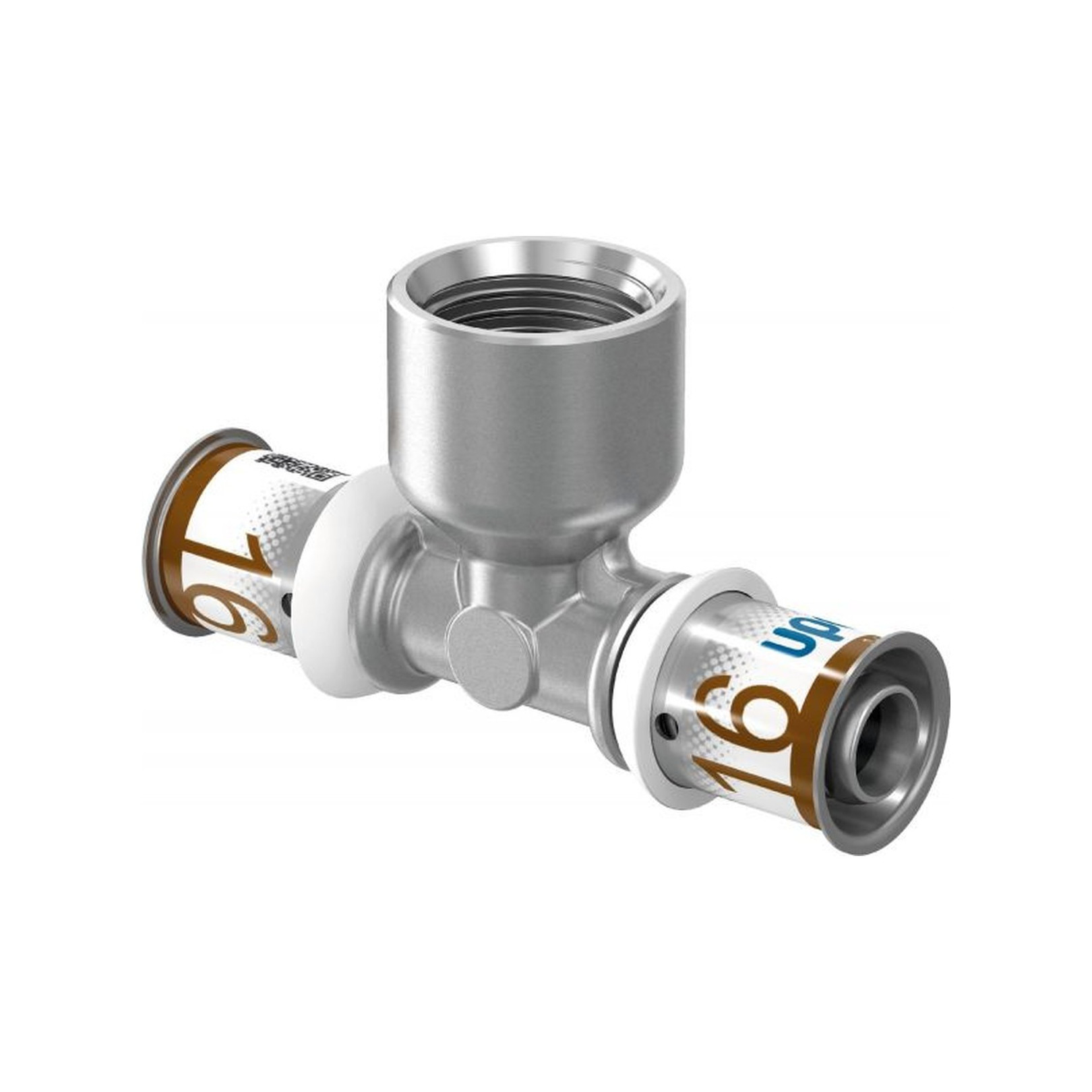 Uponor S-Press PLUS T-Stück 16mm DN15 1/2 IG Pressmuffe Messing verzinnt DVGW 1070595