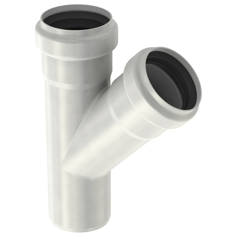 ACO Passavant Abzweig PIPE 98850 d75 45 Grad Edelstahl 1.4404 Steckmuffe EPDM 0174.02.43